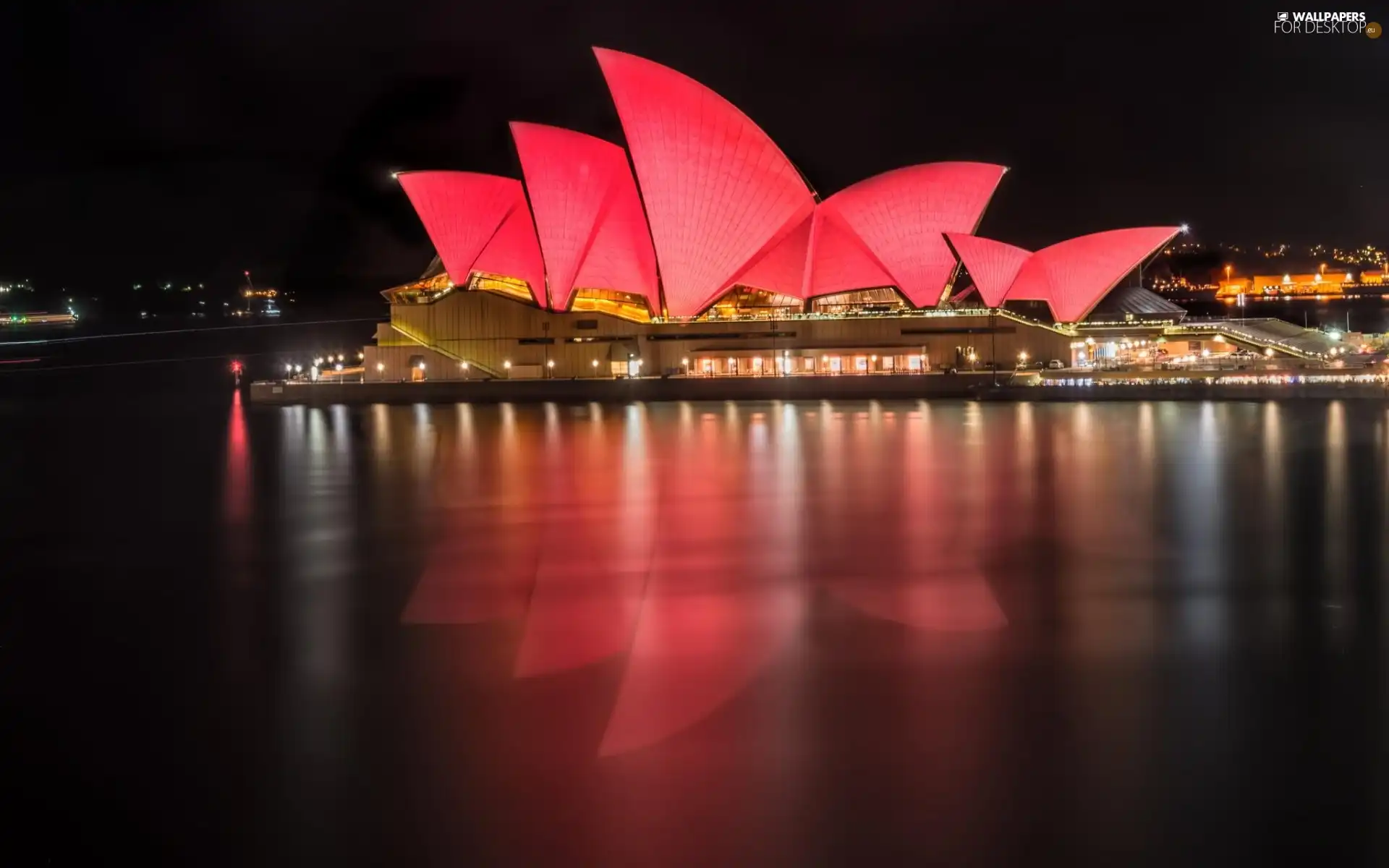 Sydney Opera House, Night, Sydney, Port Jackson Bay, Australia