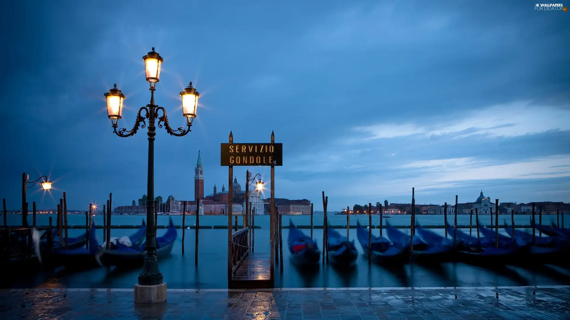 Venice, Gondolas, Lighthouse, Harbour