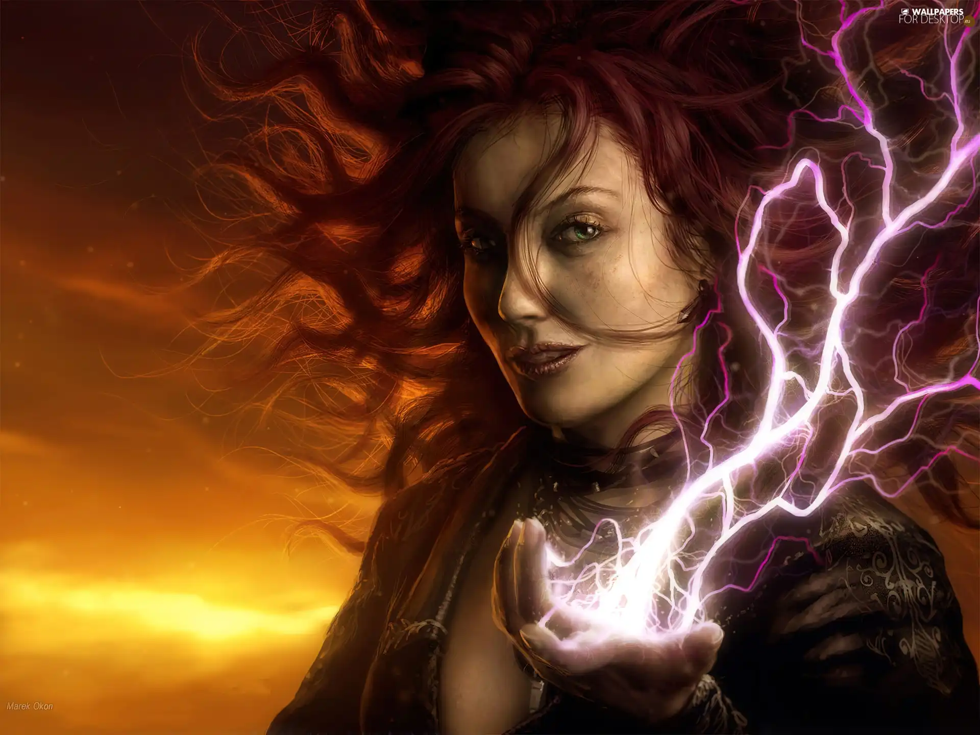 lightning, Women, hand