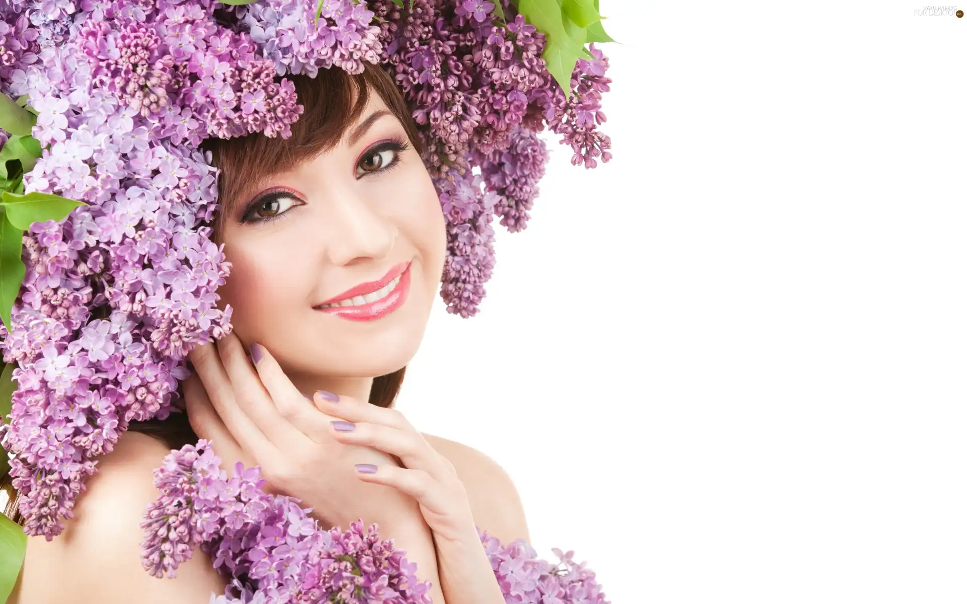 lilac, Women, Flowers