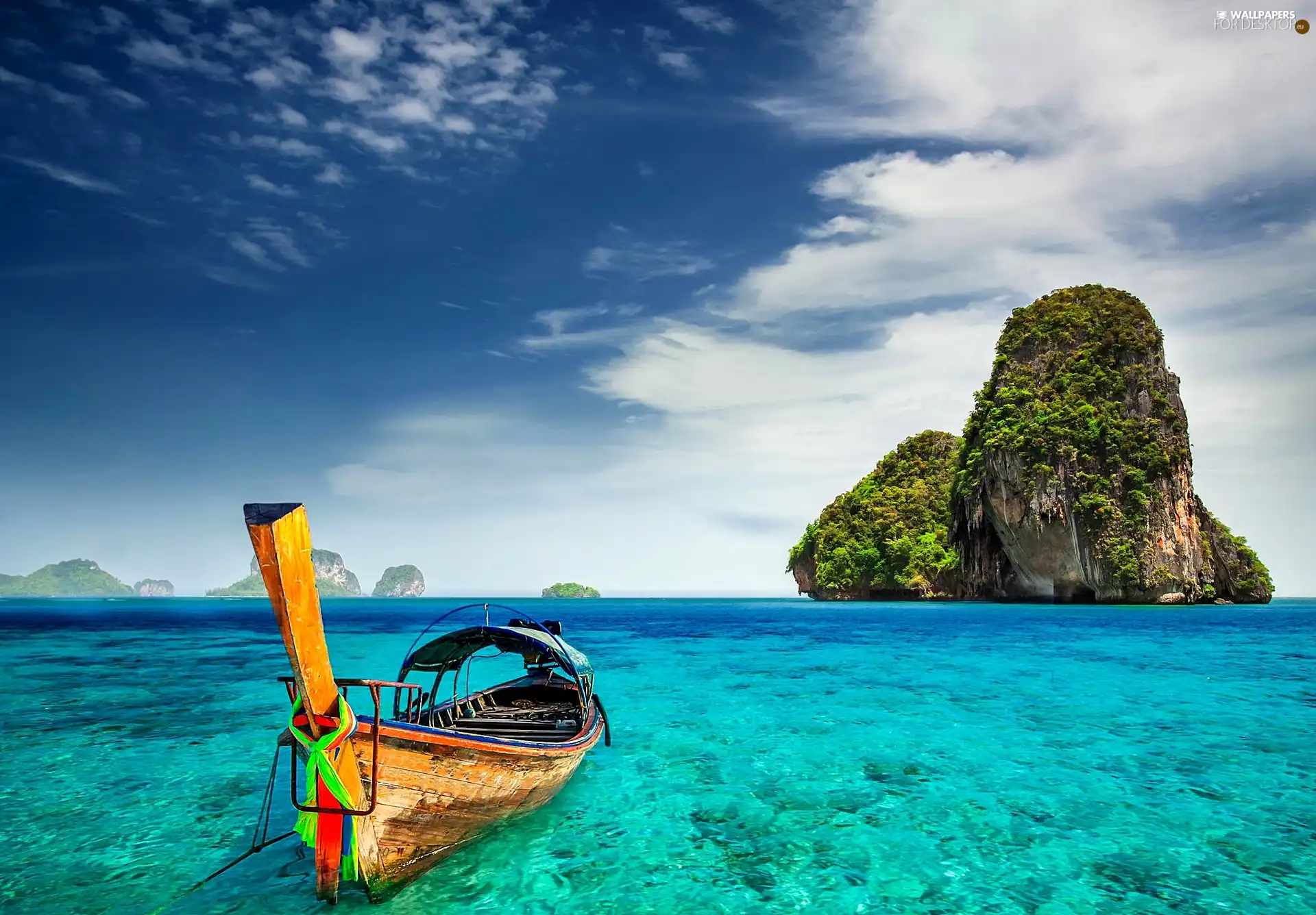 water, Ocean, Lodz, Thailand, rocks, Crystal
