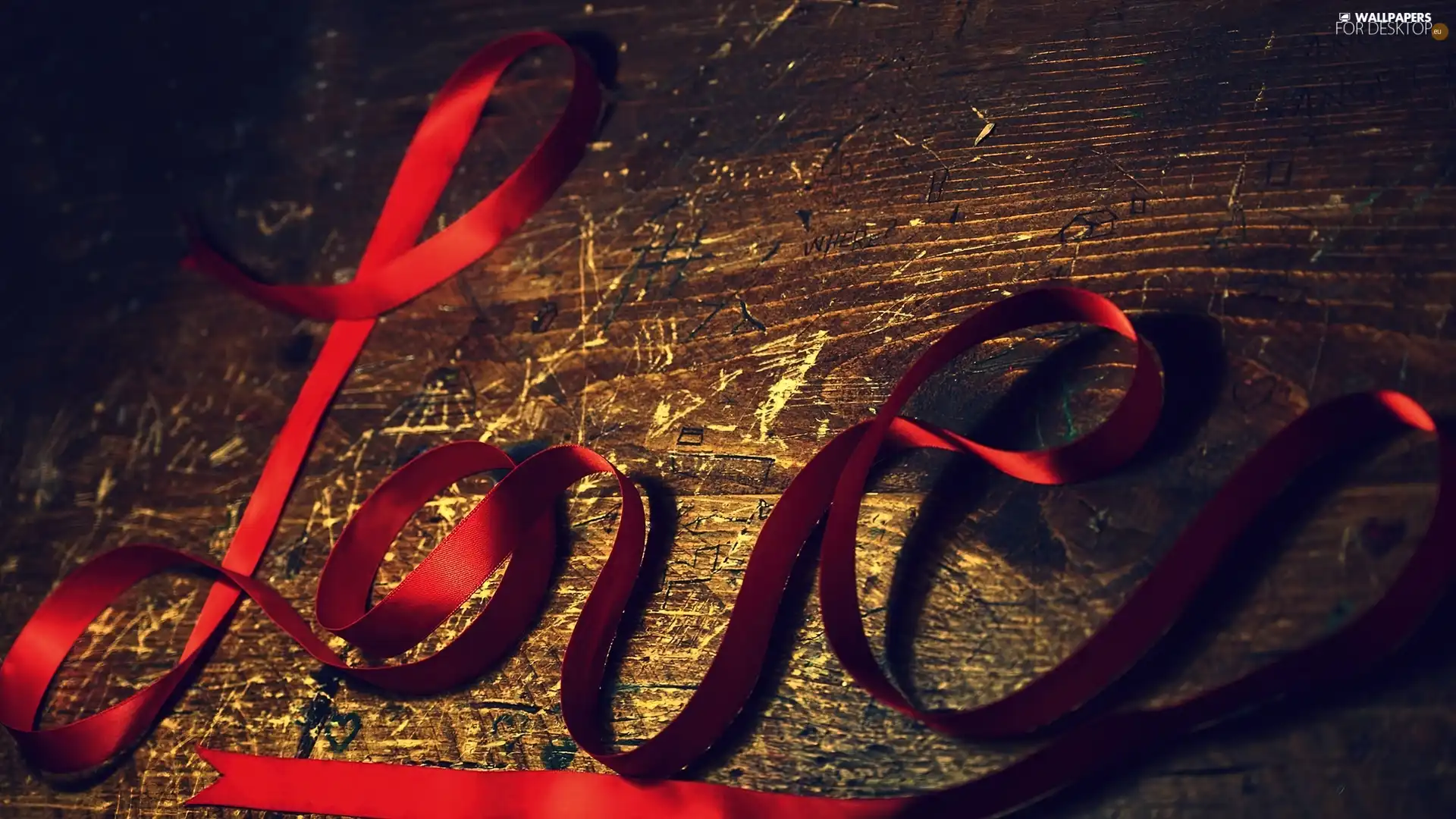 LOVE, ribbon, text