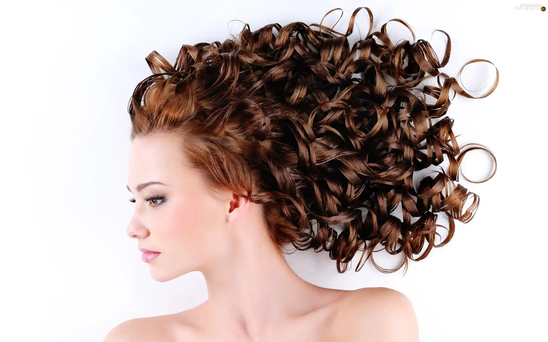 curls, Women, make-up