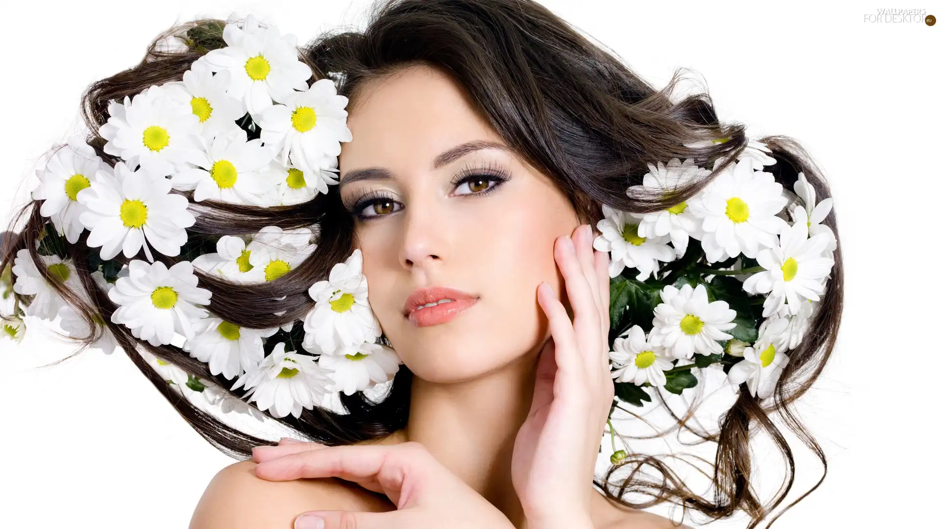 Flowers, Women, make-up