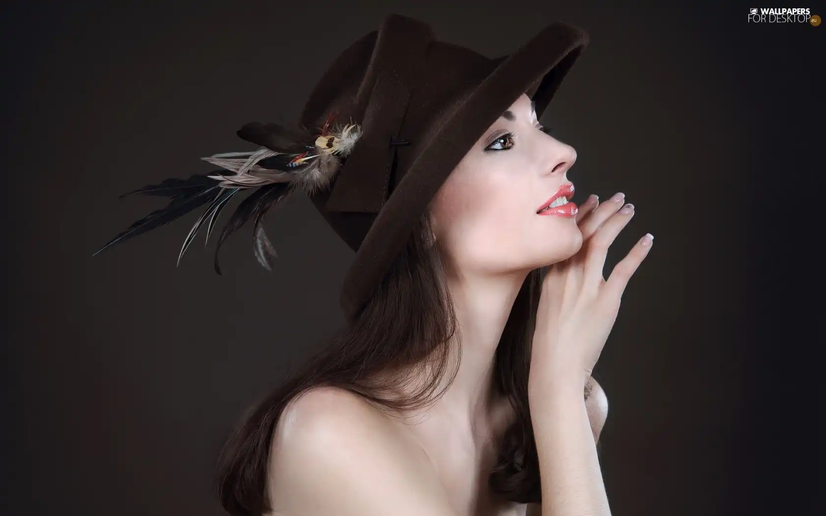 Hat, Women, make-up