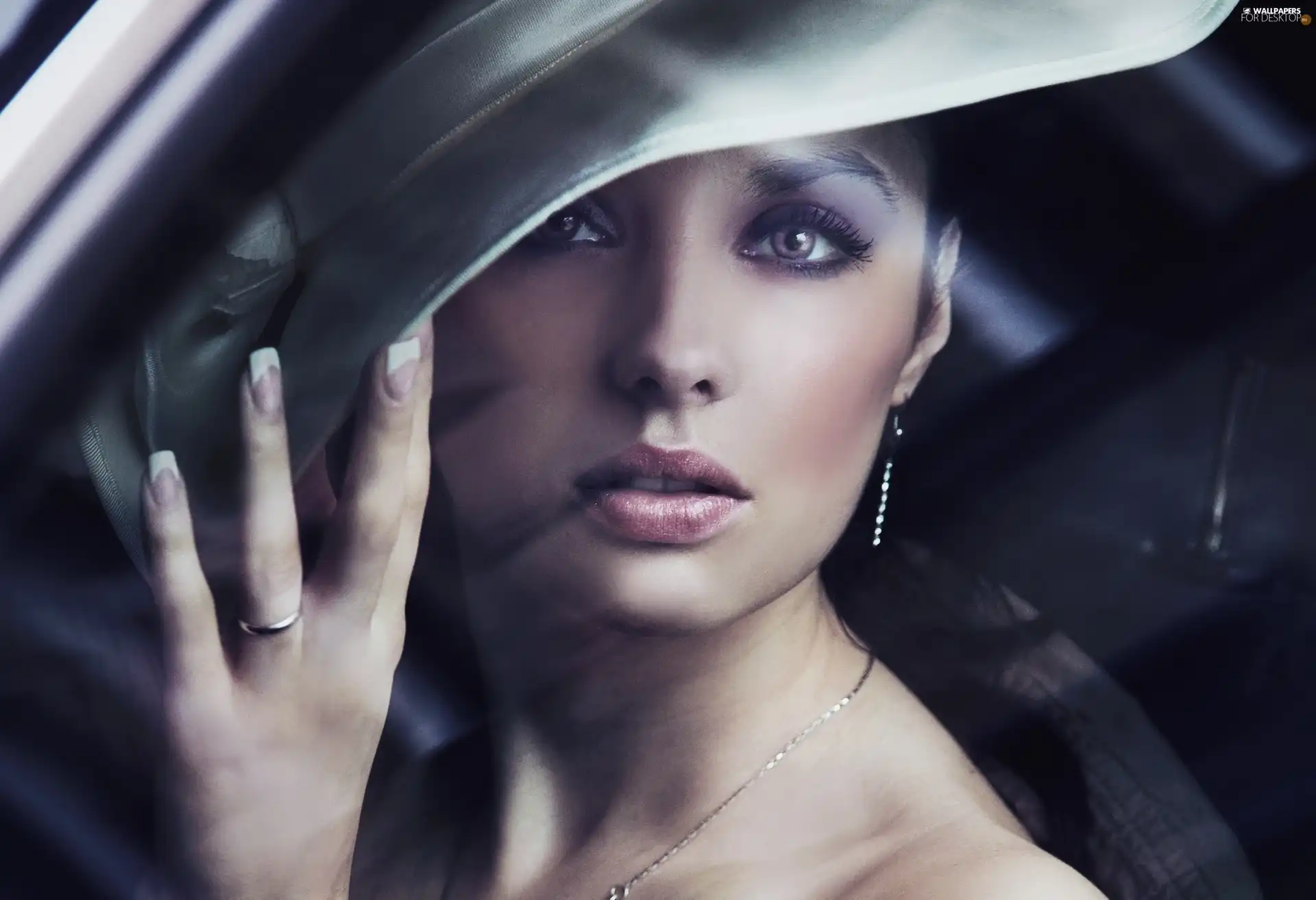 Hat, Women, make-up