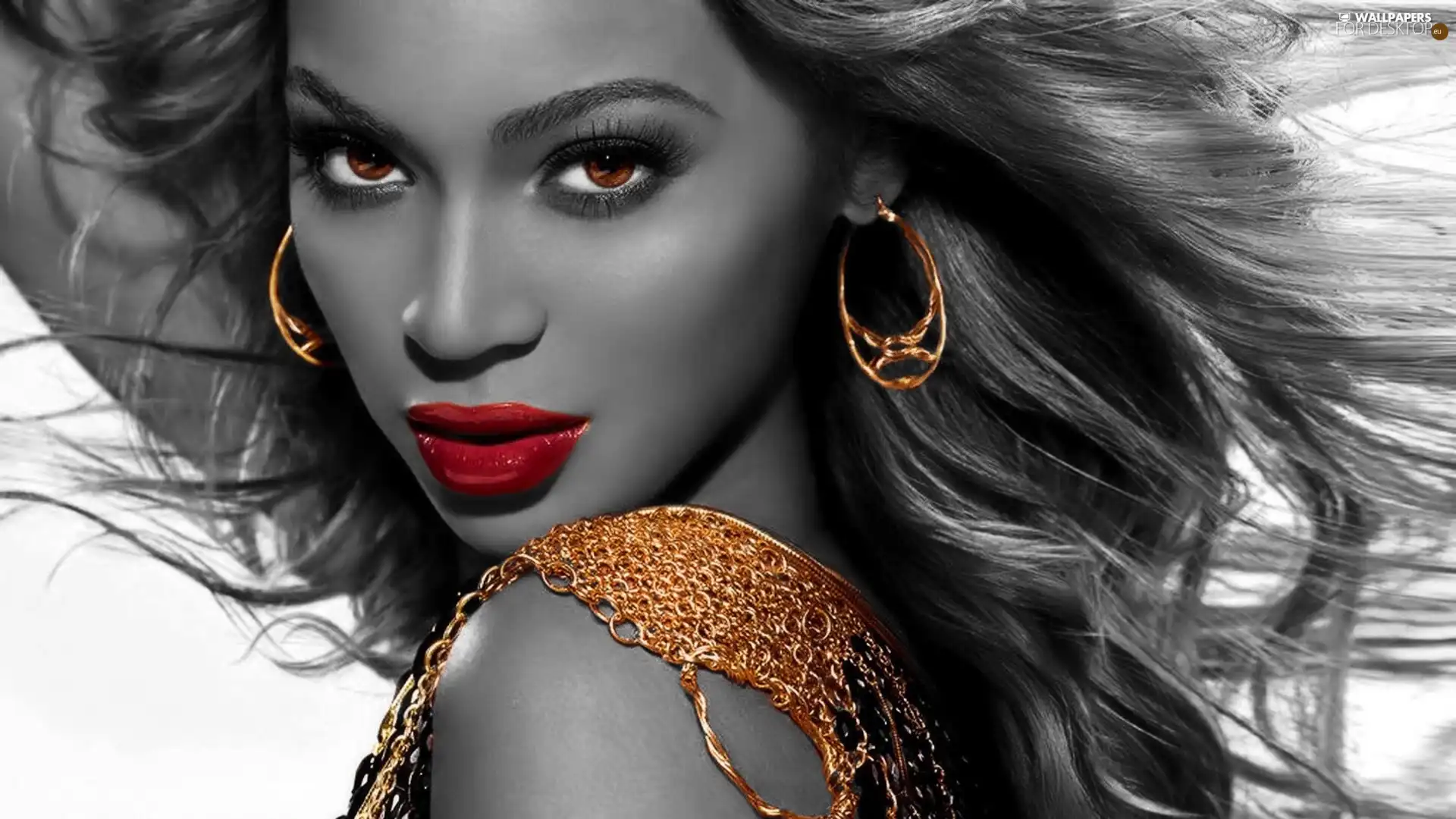 Beyonce Knowles, jewellery, make-up