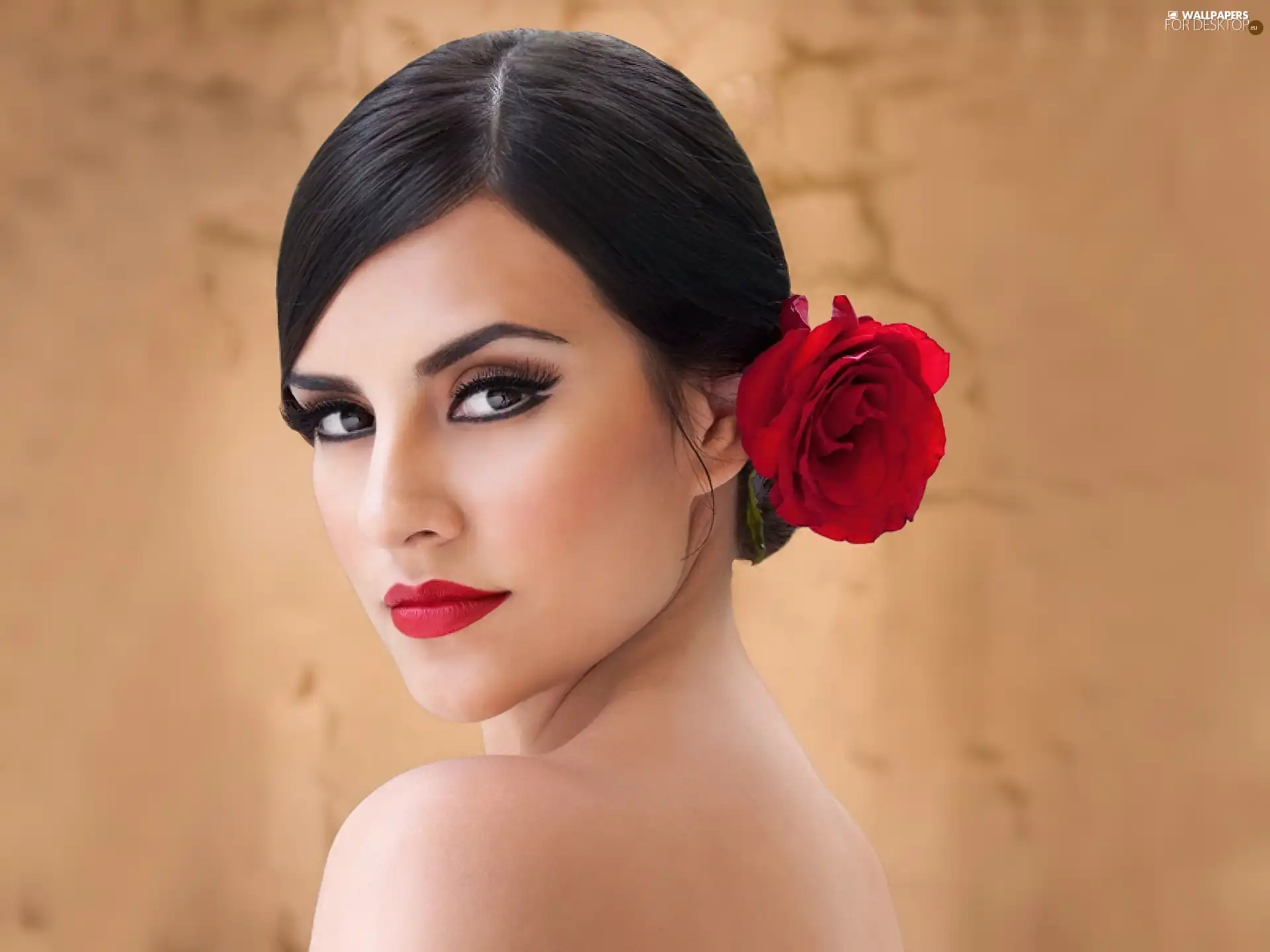 rose, Women, make-up