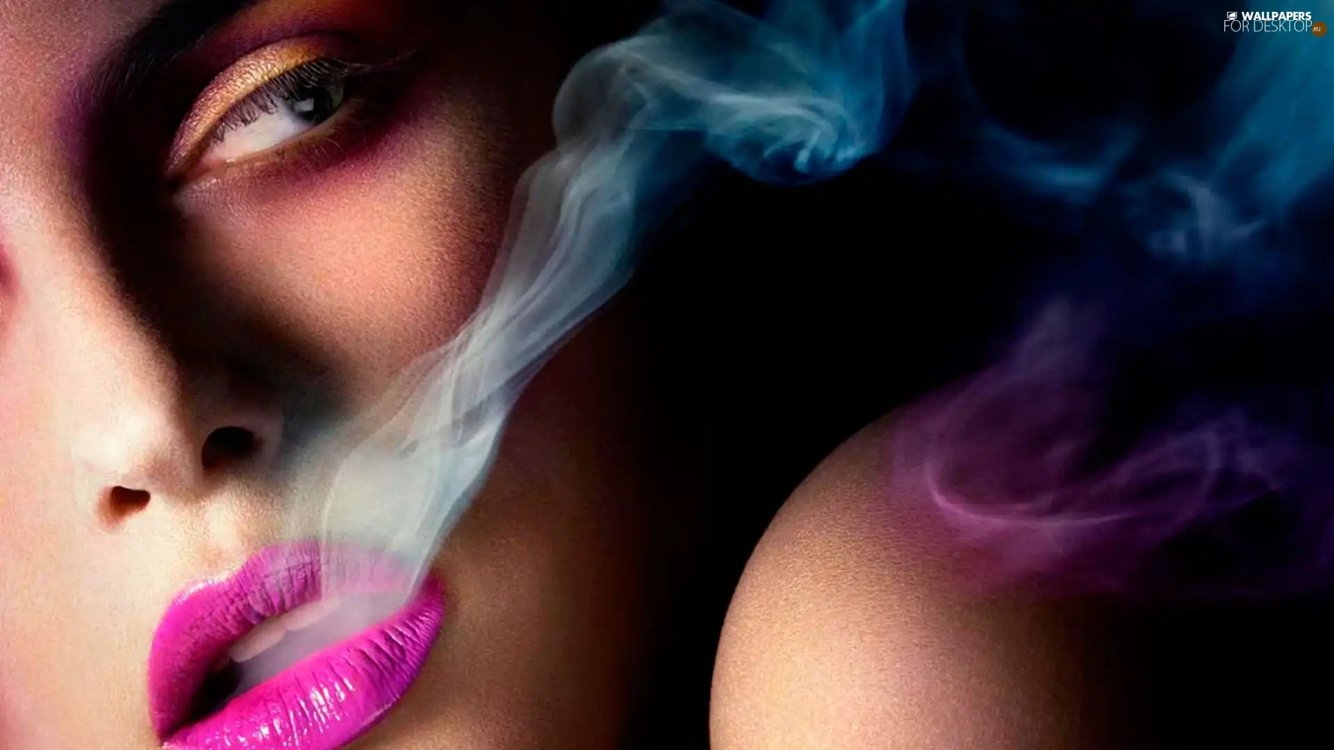 smoke, Women, make-up