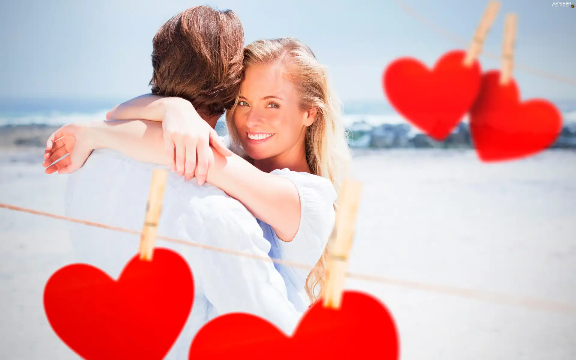 Love things, a man, heart, Women