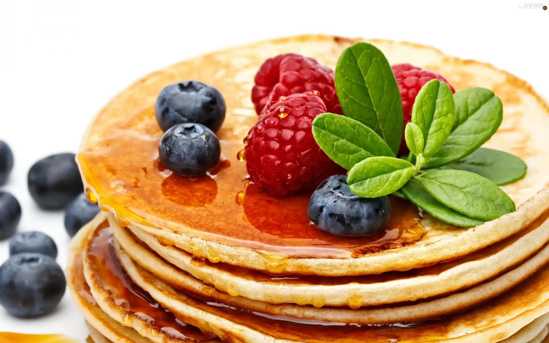 pancakes, syrup, maple, Fruits