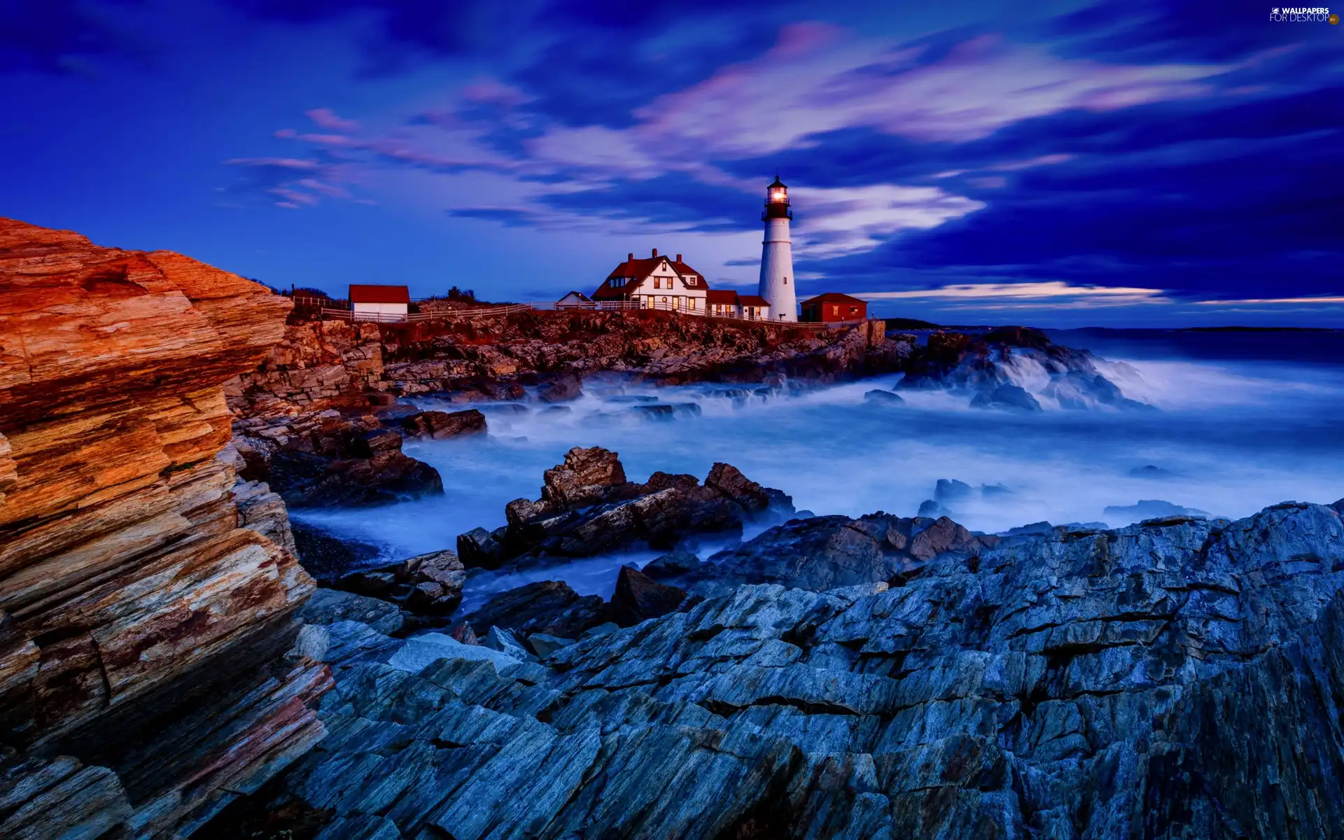 rocks, Lighthouse, maritime, sea