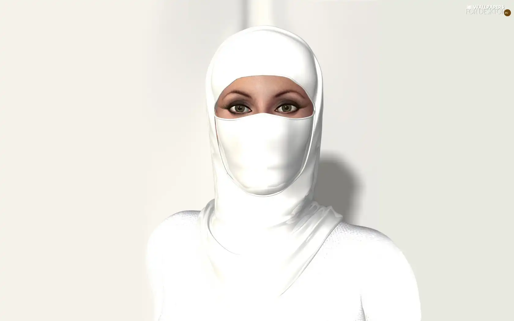 Women, White, Mask, Eyes