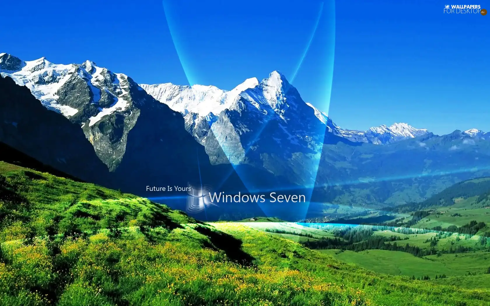 windows, system, Meadow, Mountains, Seven, operating