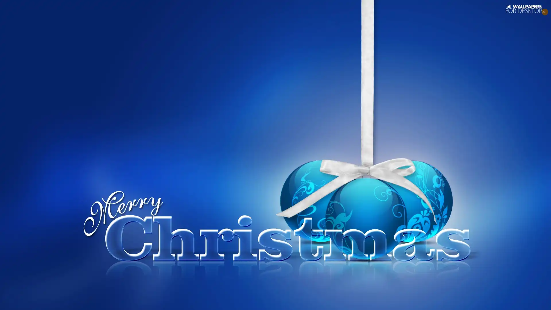 Merry, Christmas, baubles, Loop, Blue
