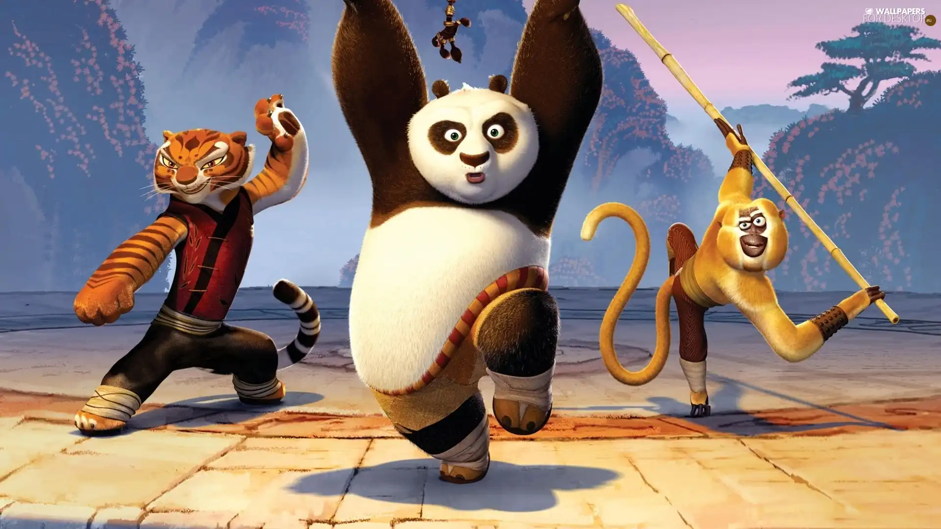 tiger, Monkey, dance, zpabda, Kung Fu Panda