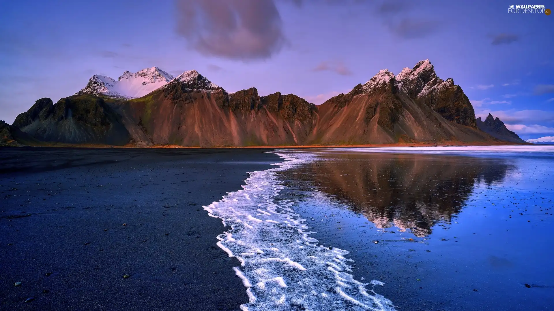 Stokksnes Beach, iceland, sea, coast, Mountains, Vestrahorn mountain