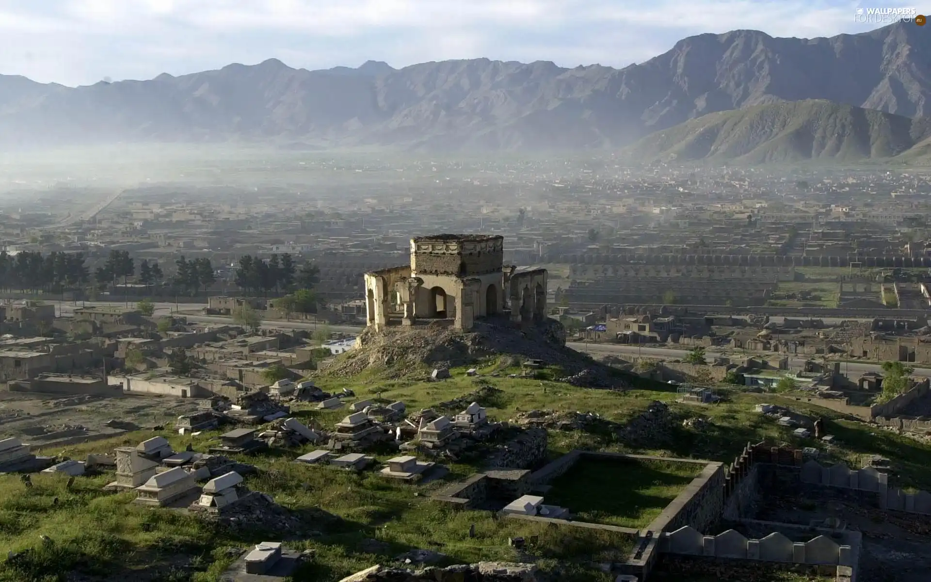 Afganistan, Town, Mountains, Kabul