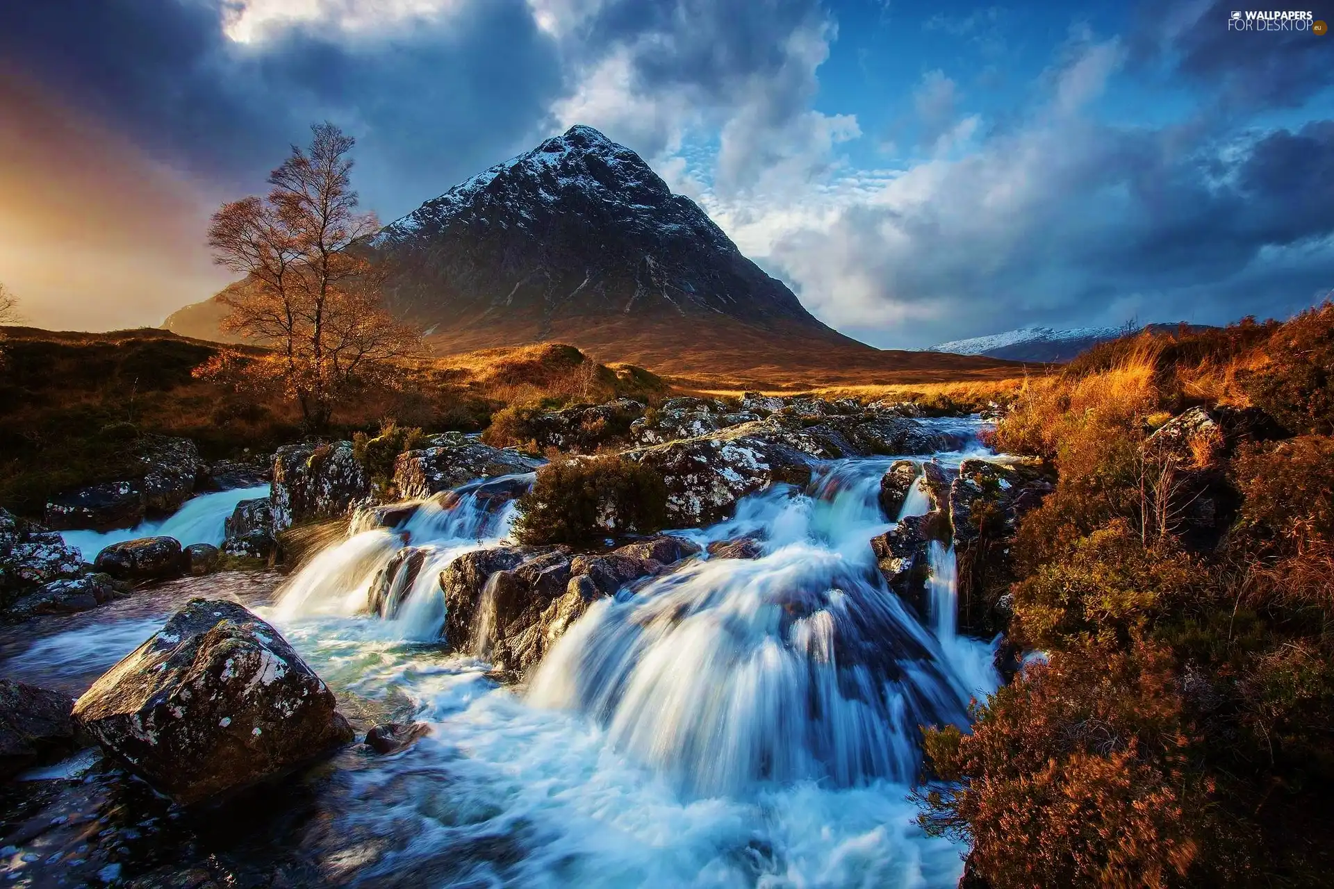 brook, Stones, mountains, cascade