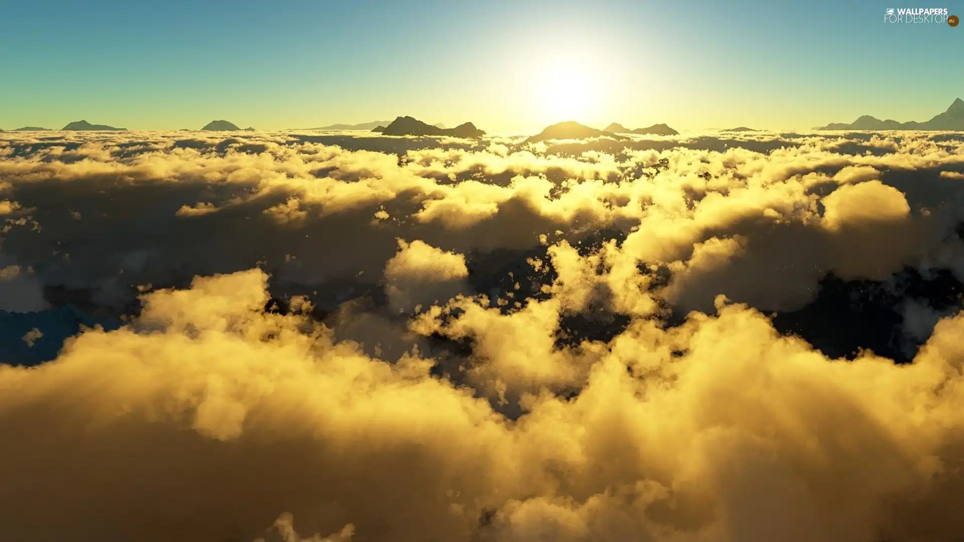 clouds, Mountains