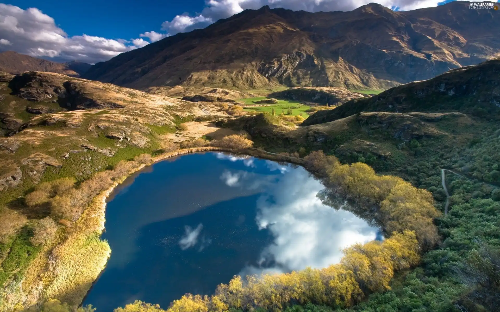 lake, New Zeland, Mountains