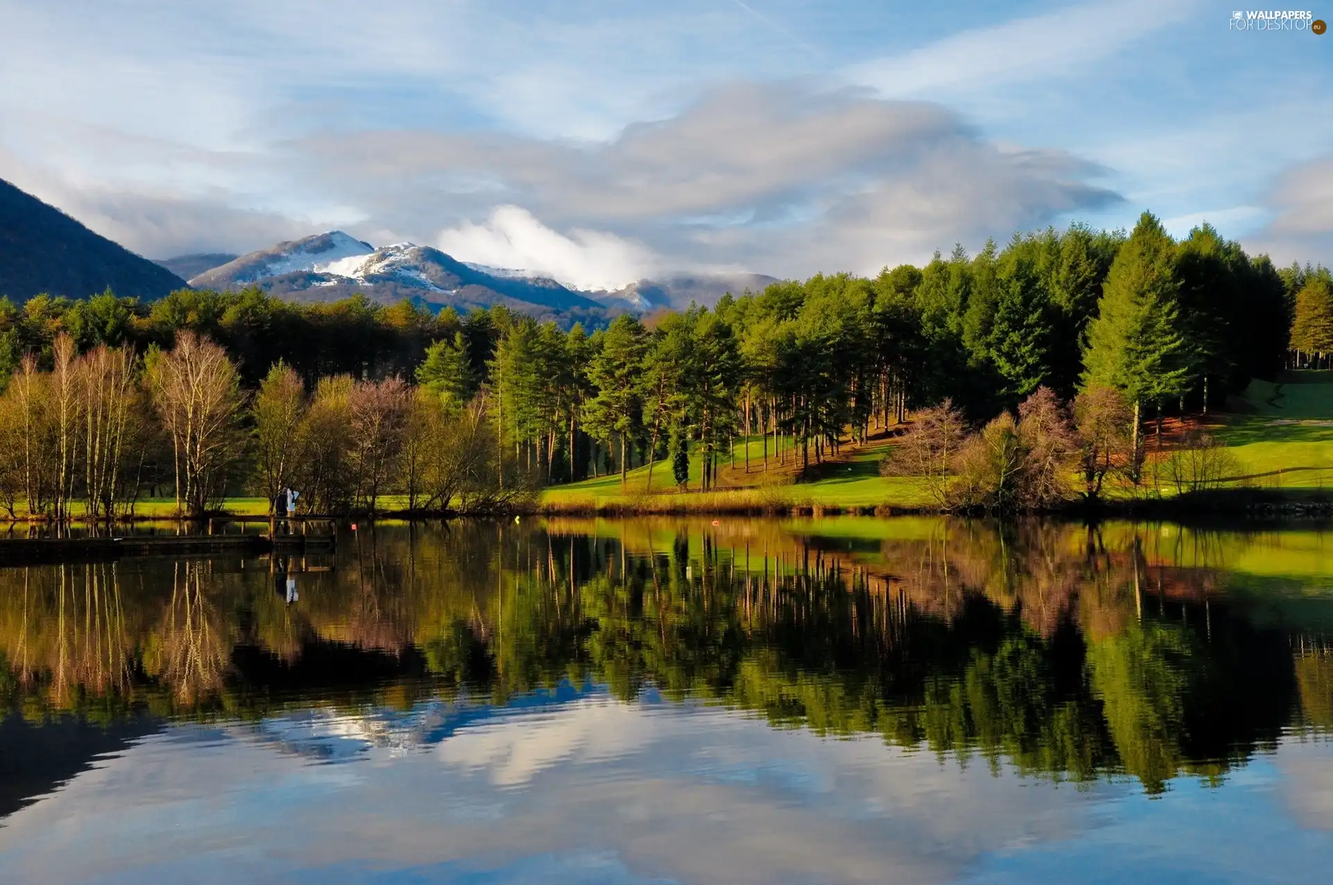 River, autumn, Mountains, woods