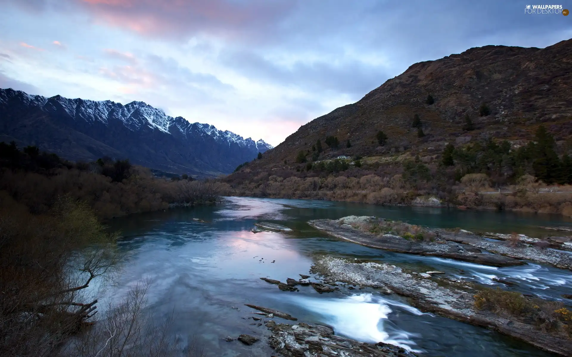 River, Snowy, Mountains, Bush