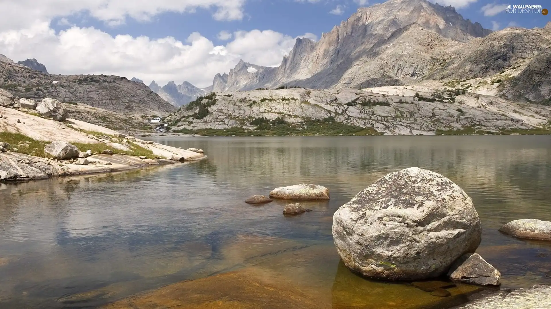 River, Stones, Mountains, rocks