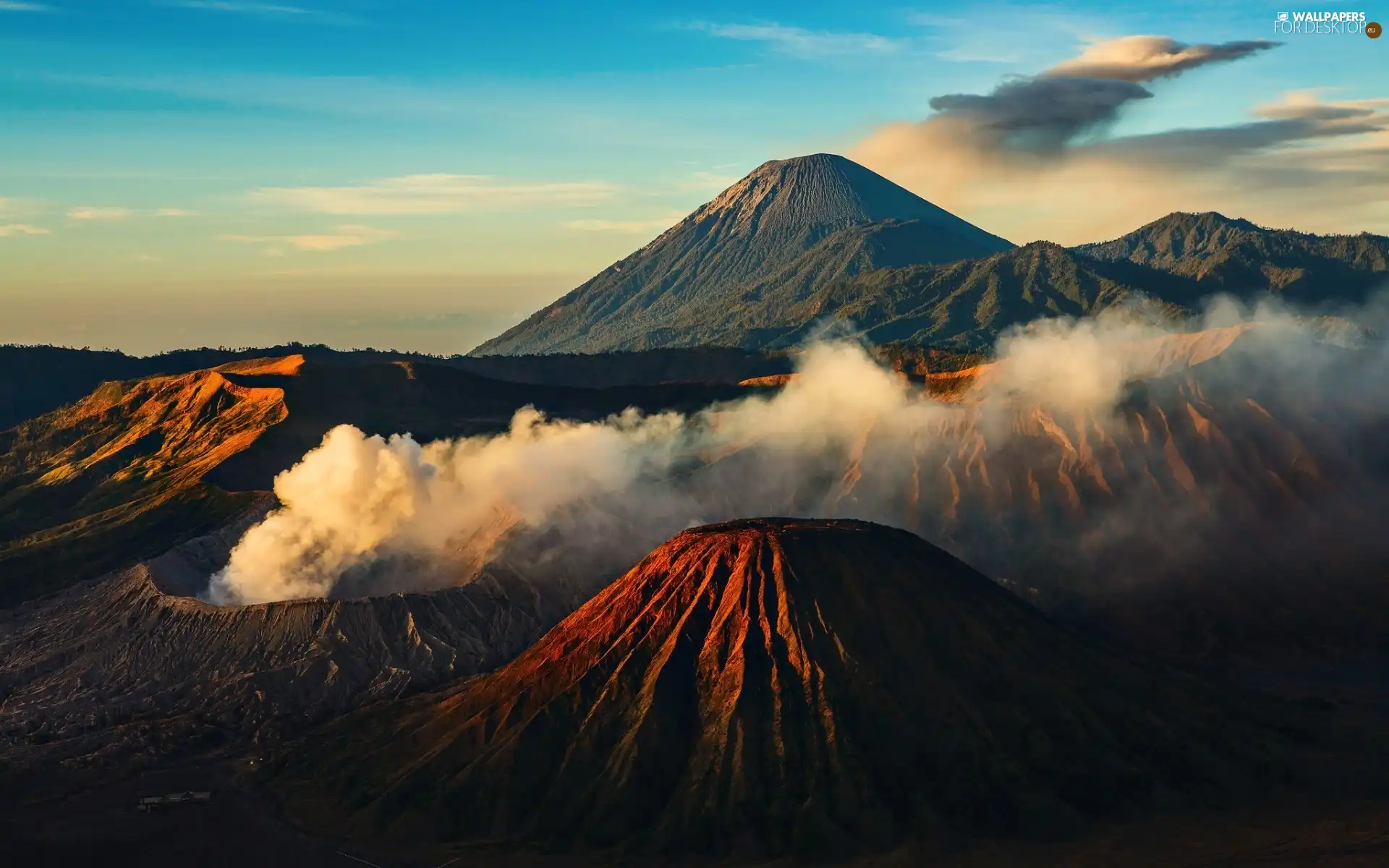 Mountains, indonesia, volcanoes - For desktop wallpapers: 1920x1200