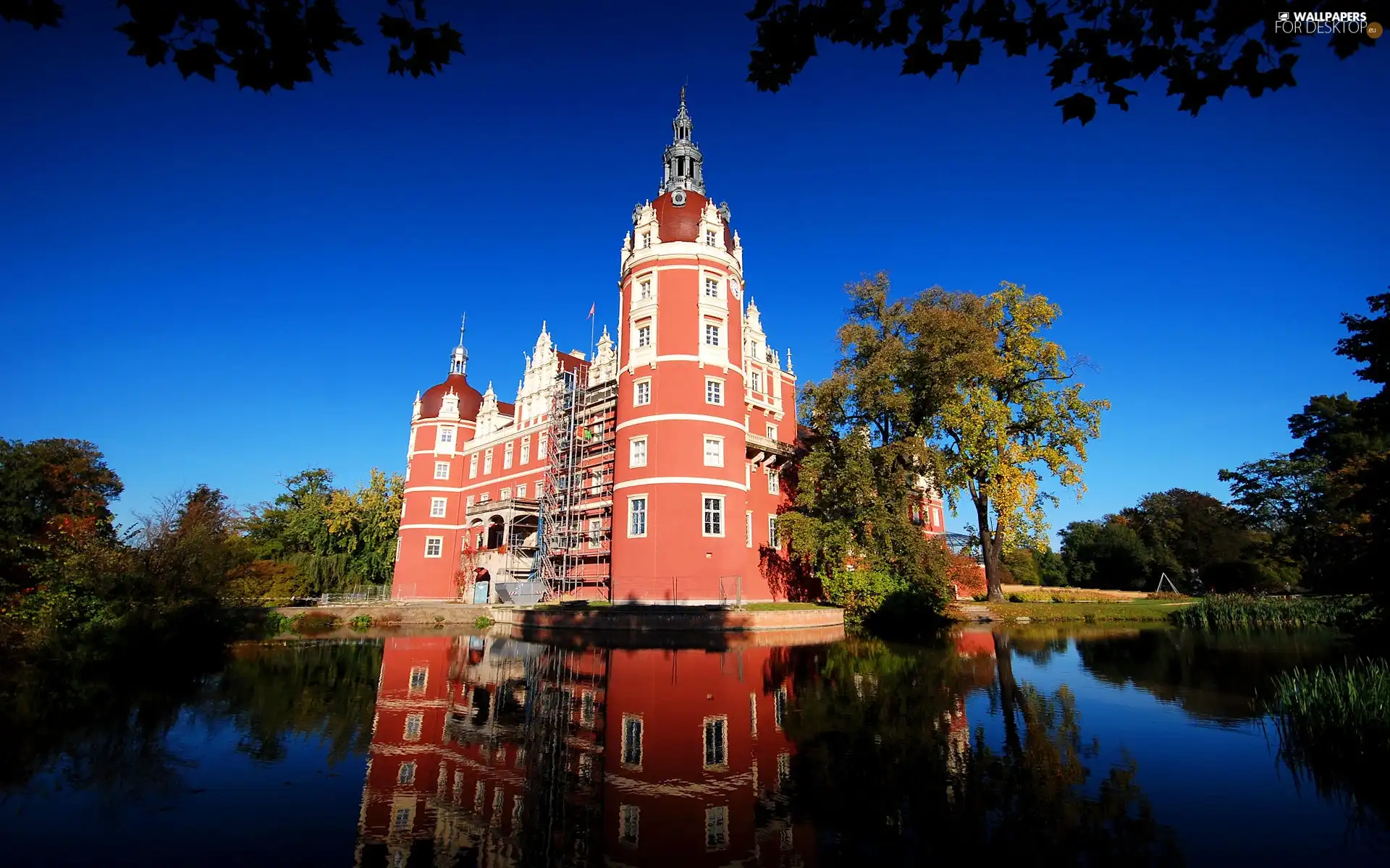 Park Muzakowski, lake, Bad Muskau, Germany, Palace Pueckler