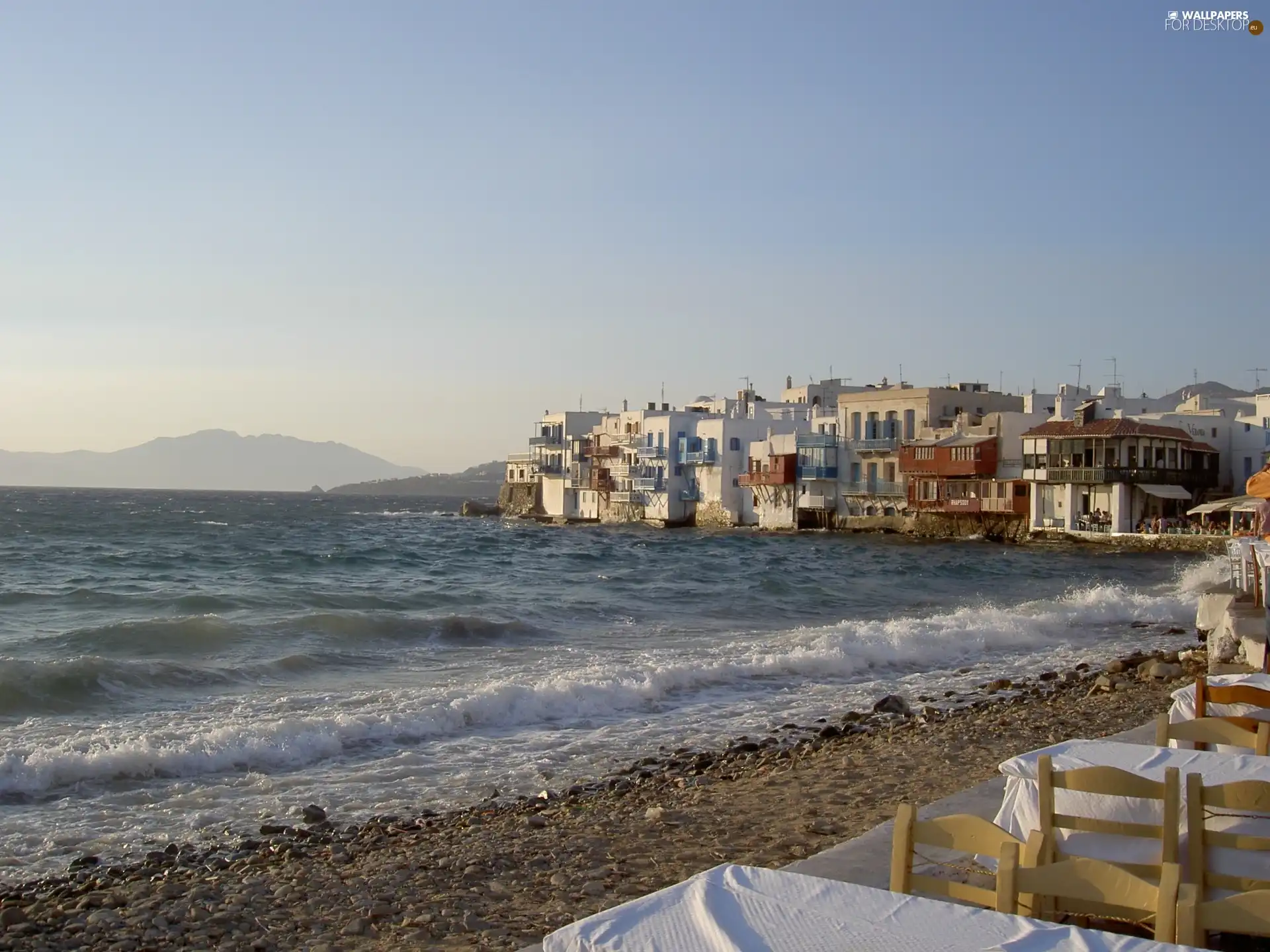 Mykonos, Greece, an, coast, Town