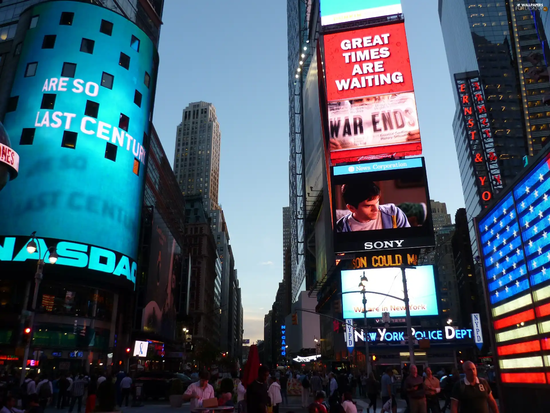 neon, Manhattan, buildings