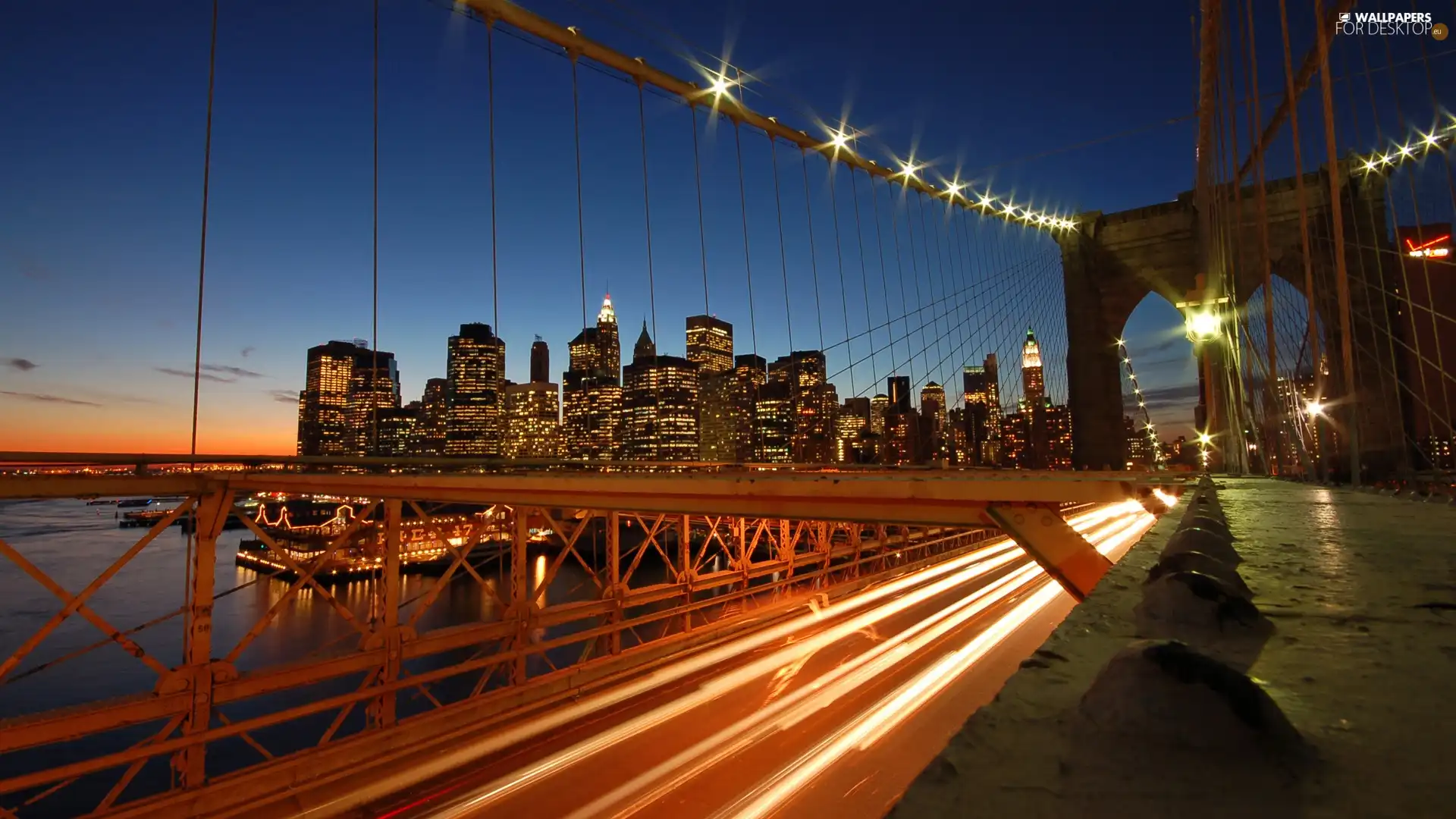 bridge, light, Night, Bruklinski