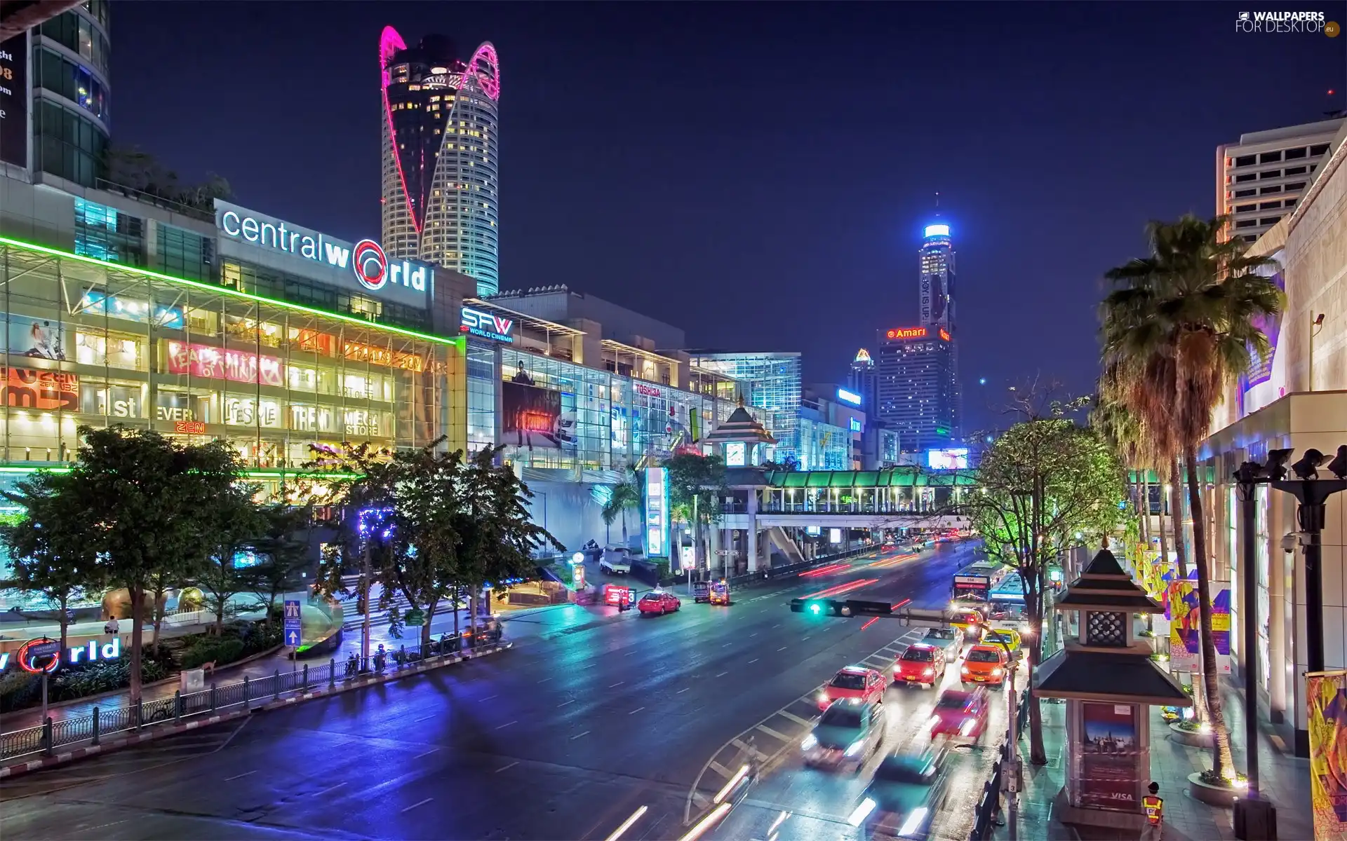 Town, Thailand, Night, Bangkok