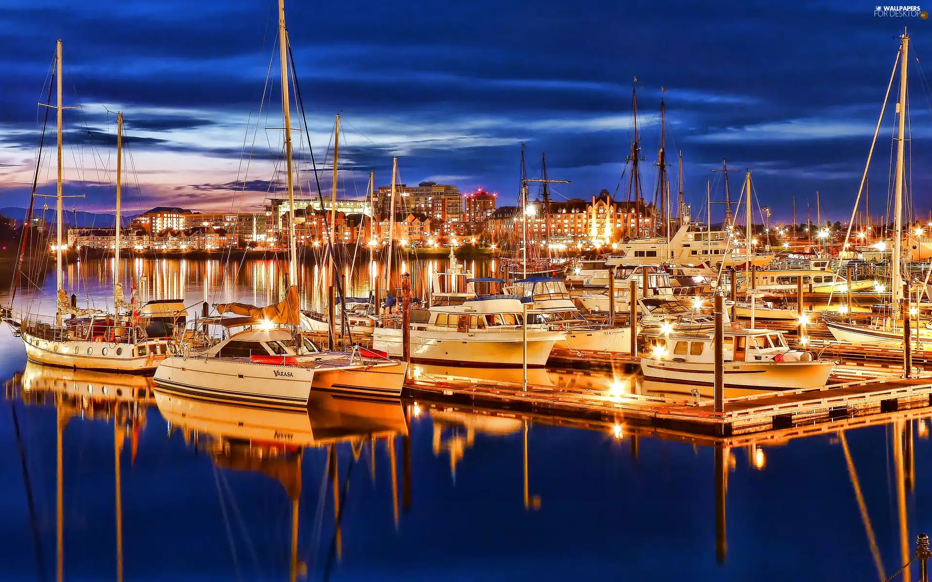 Yachts, night