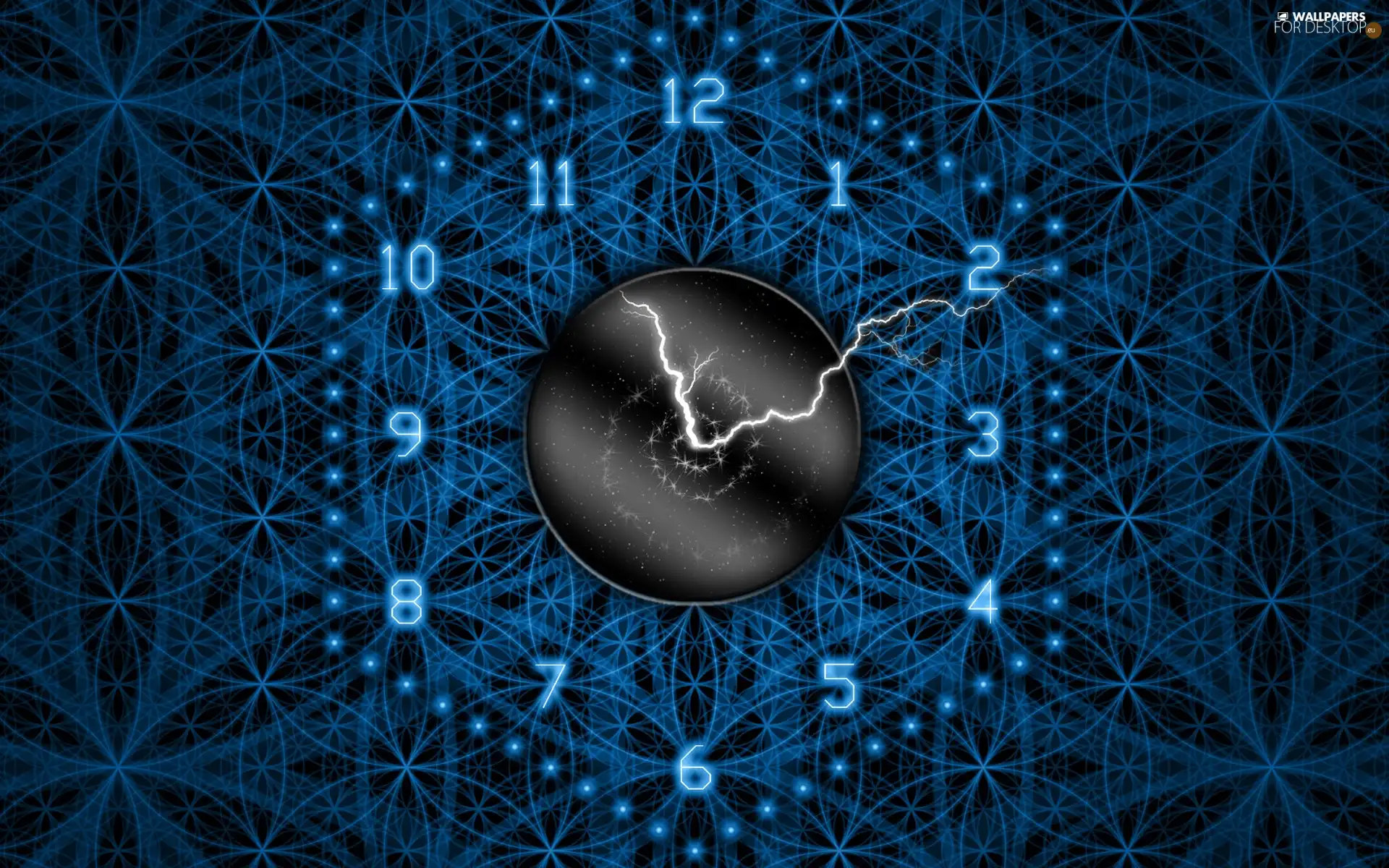 number, Clock, blue