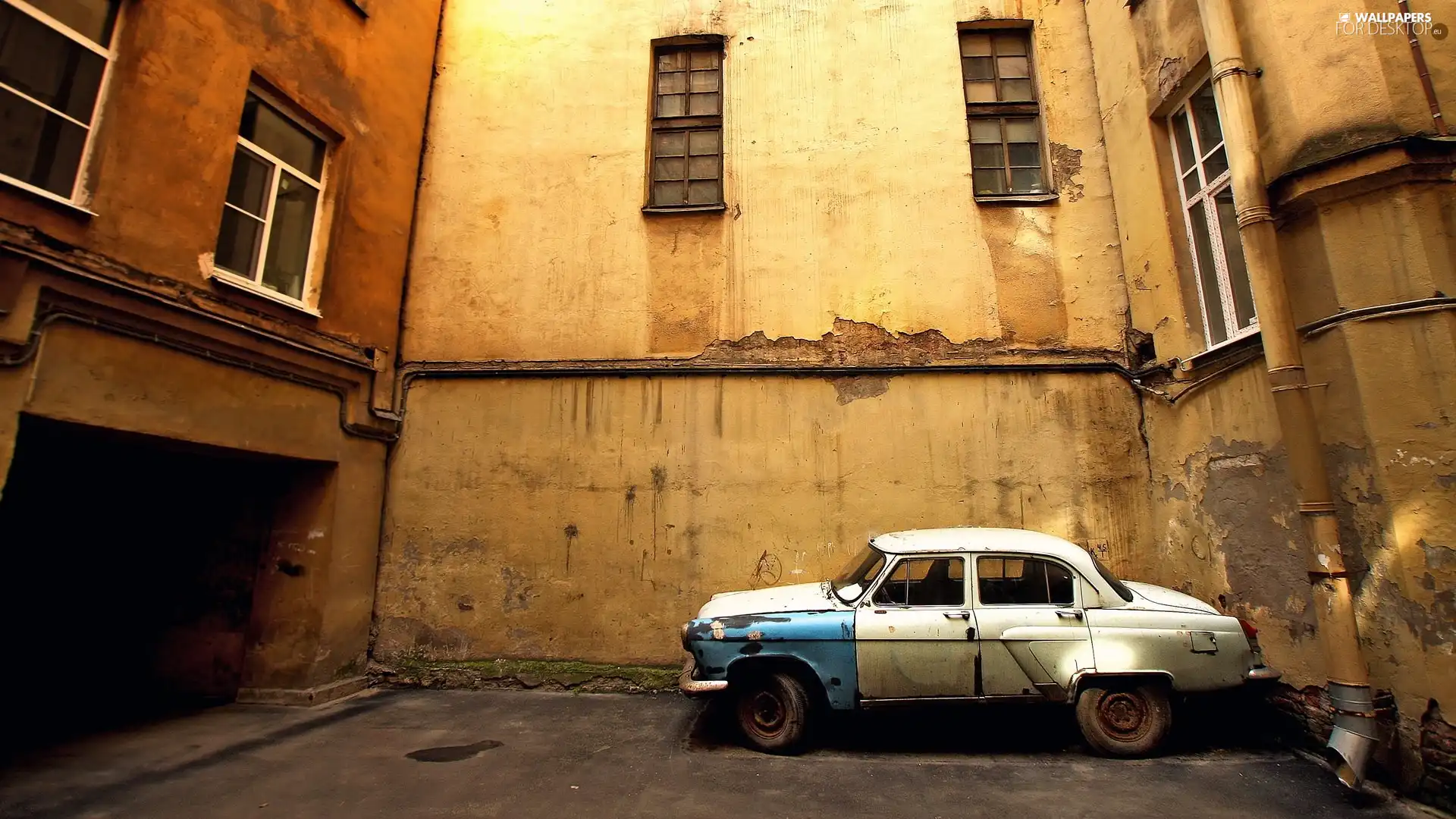 Automobile, Wolga, tenement-house, Old car, Old