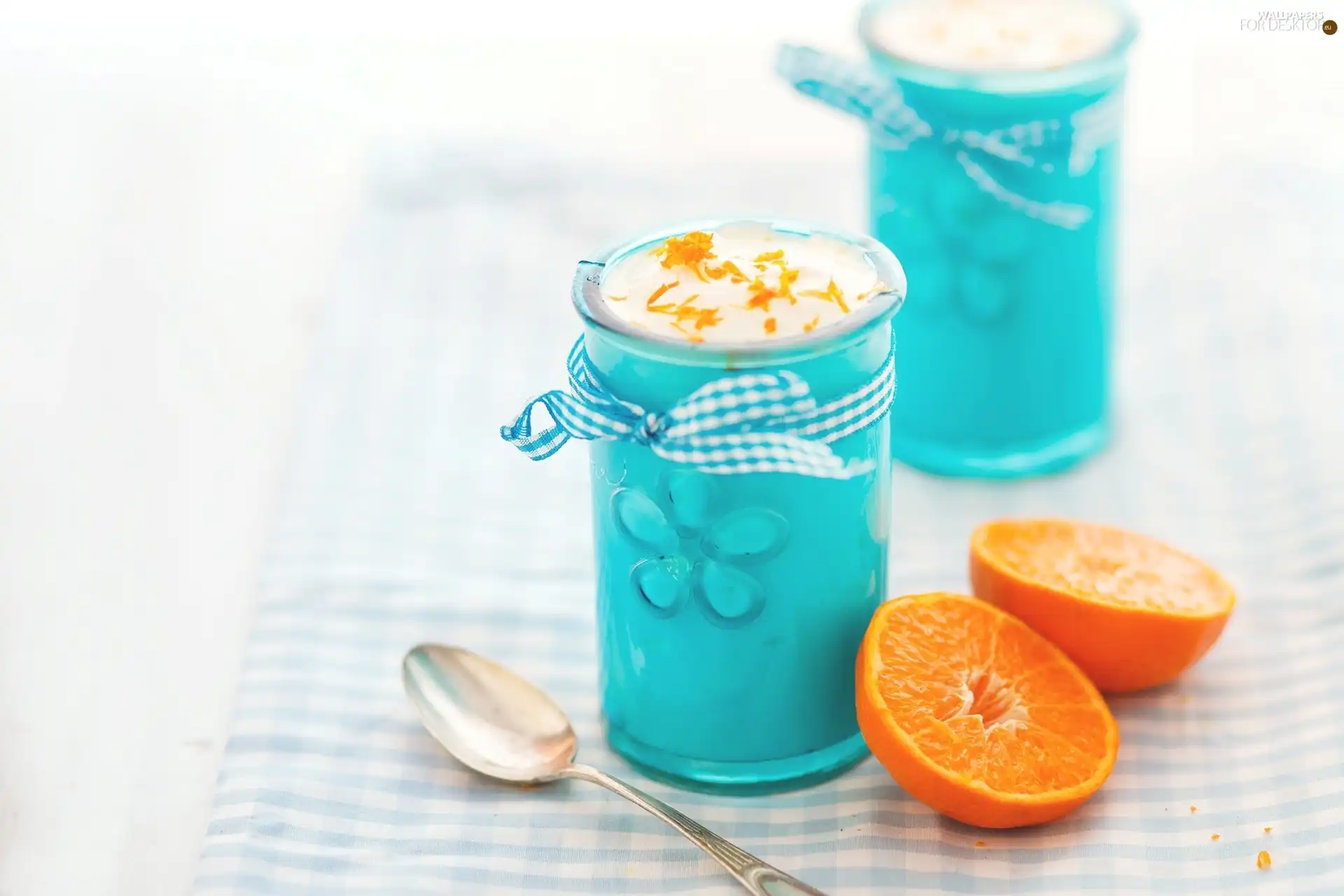 dessert, Glass, orange, Blue