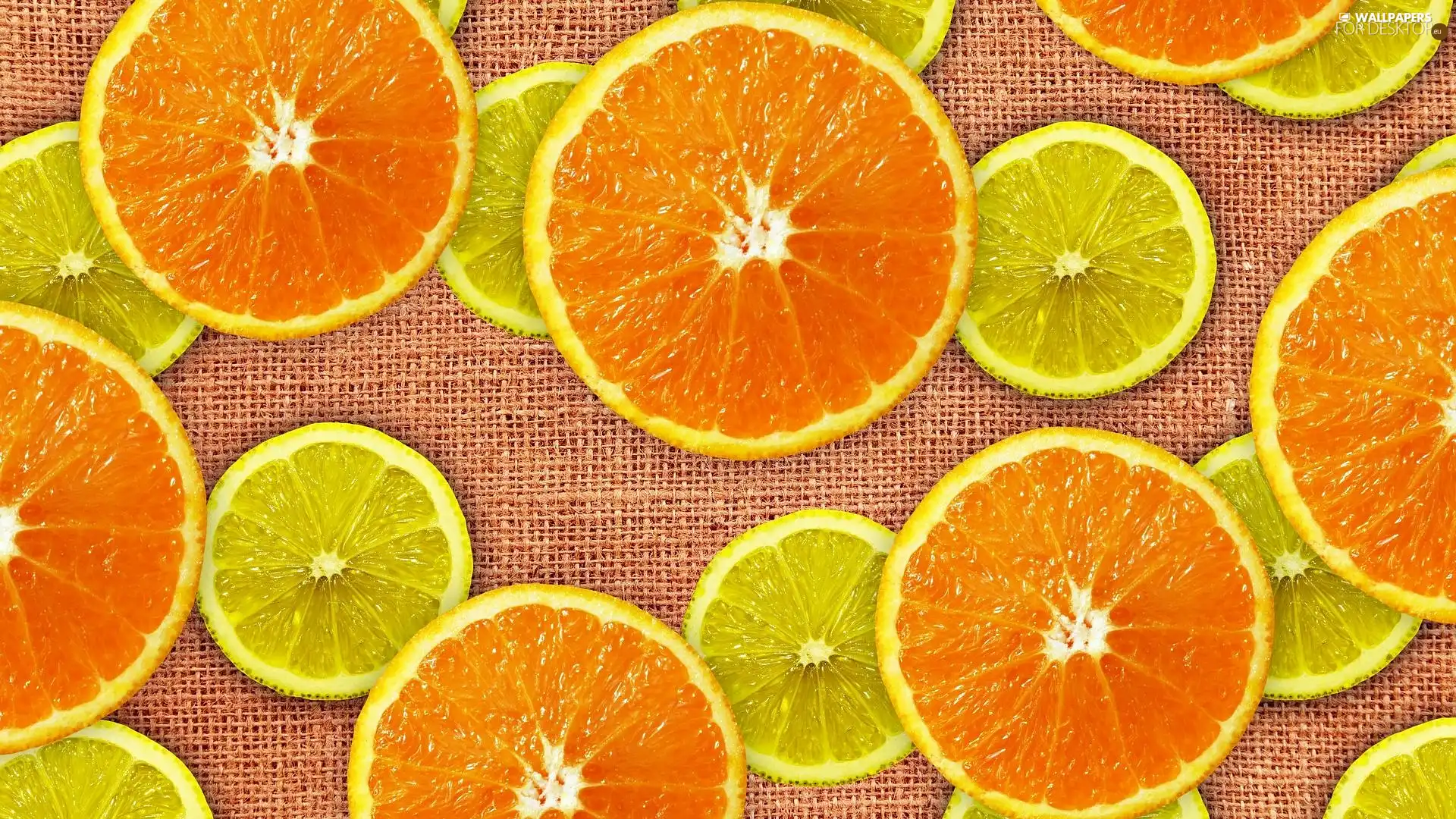 orange, slices, Lemon