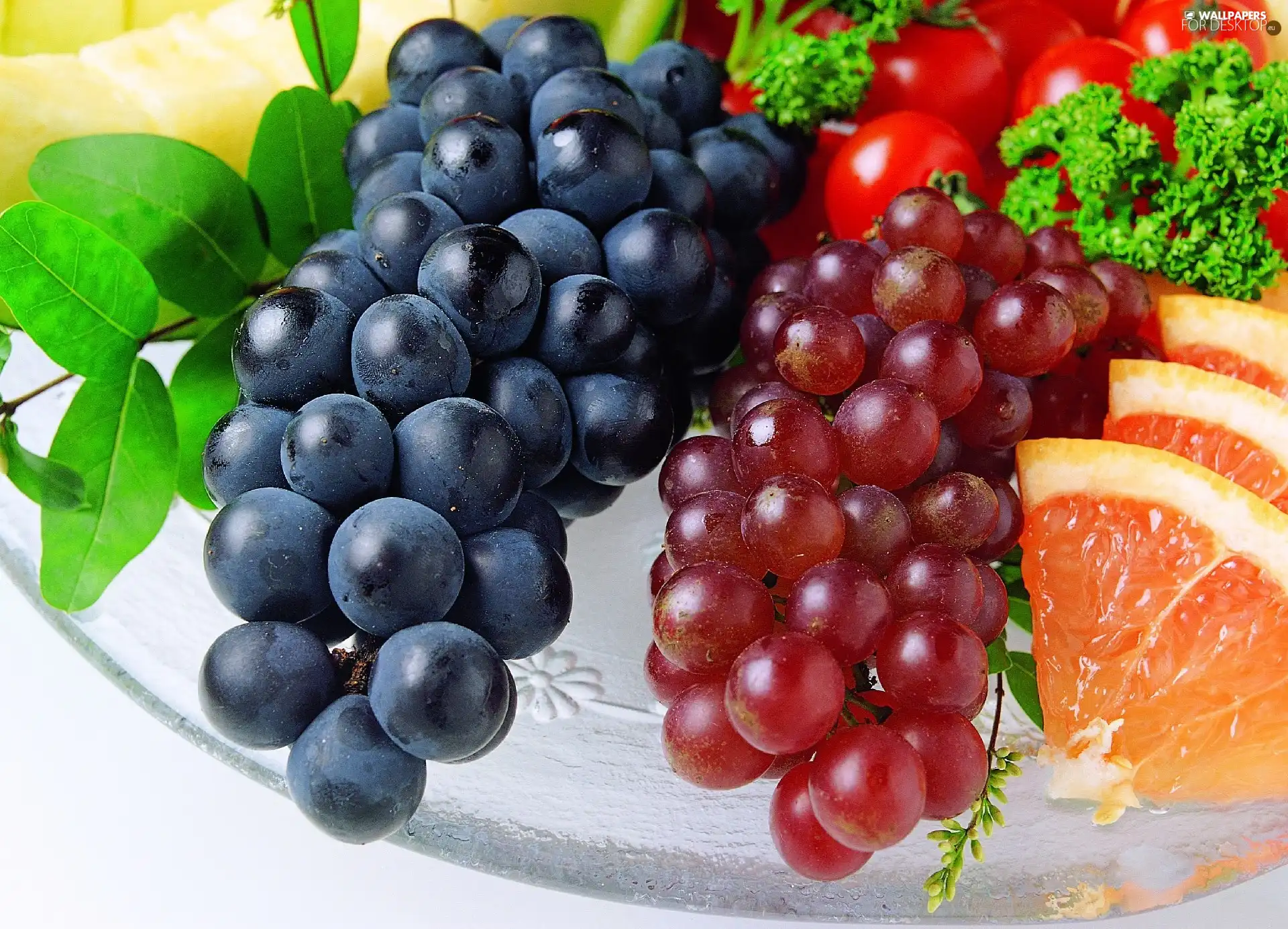 orange, Grapes, slices