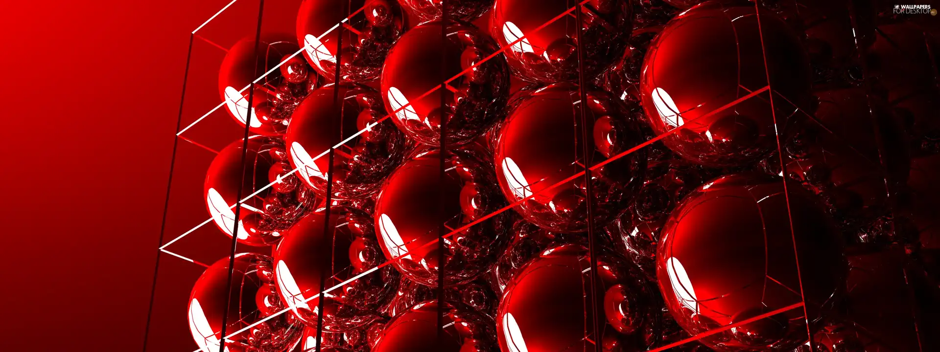Glass-case, Red, Orbs