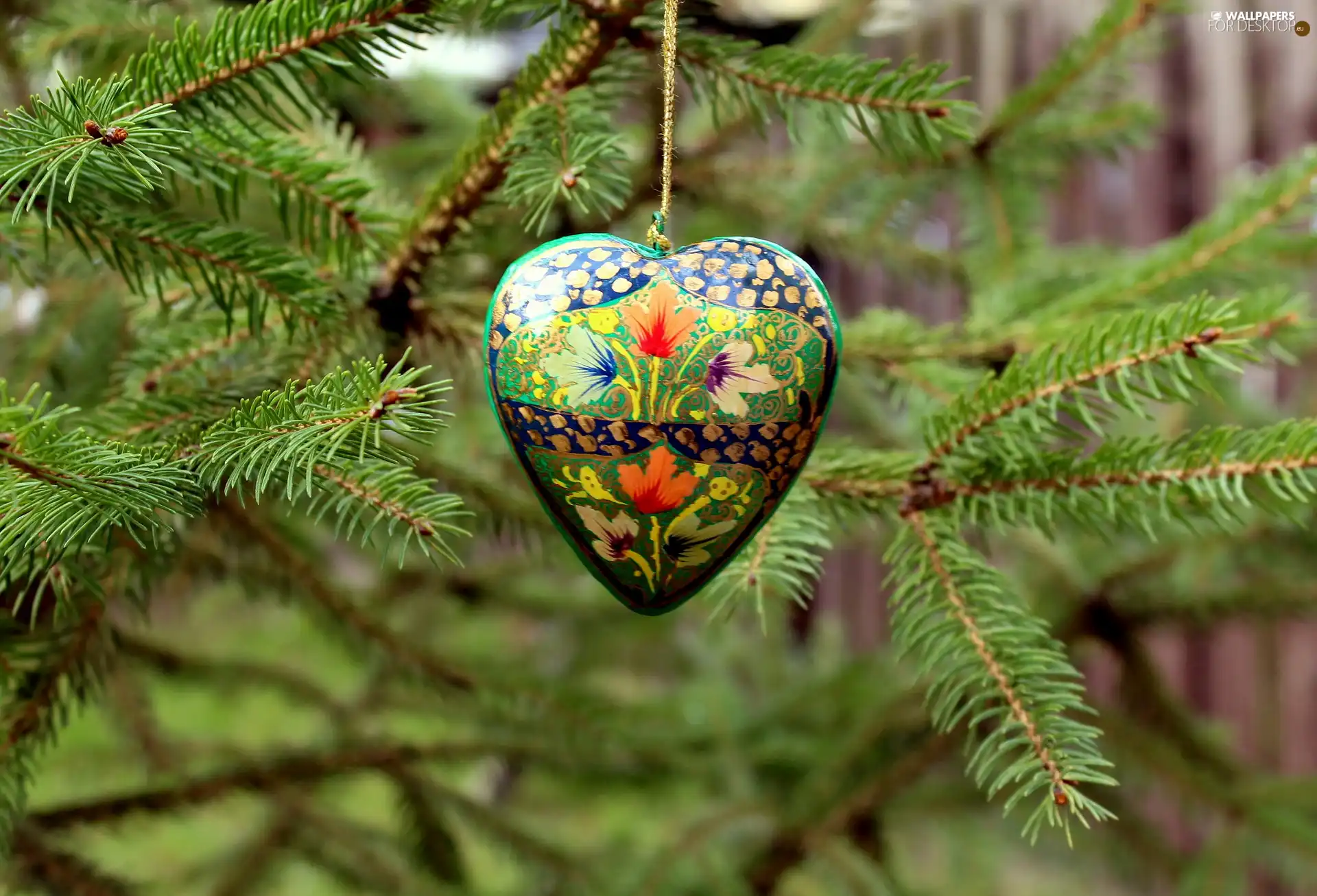 green ones, Twigs, ornamental, Pendant, Heart teddybear