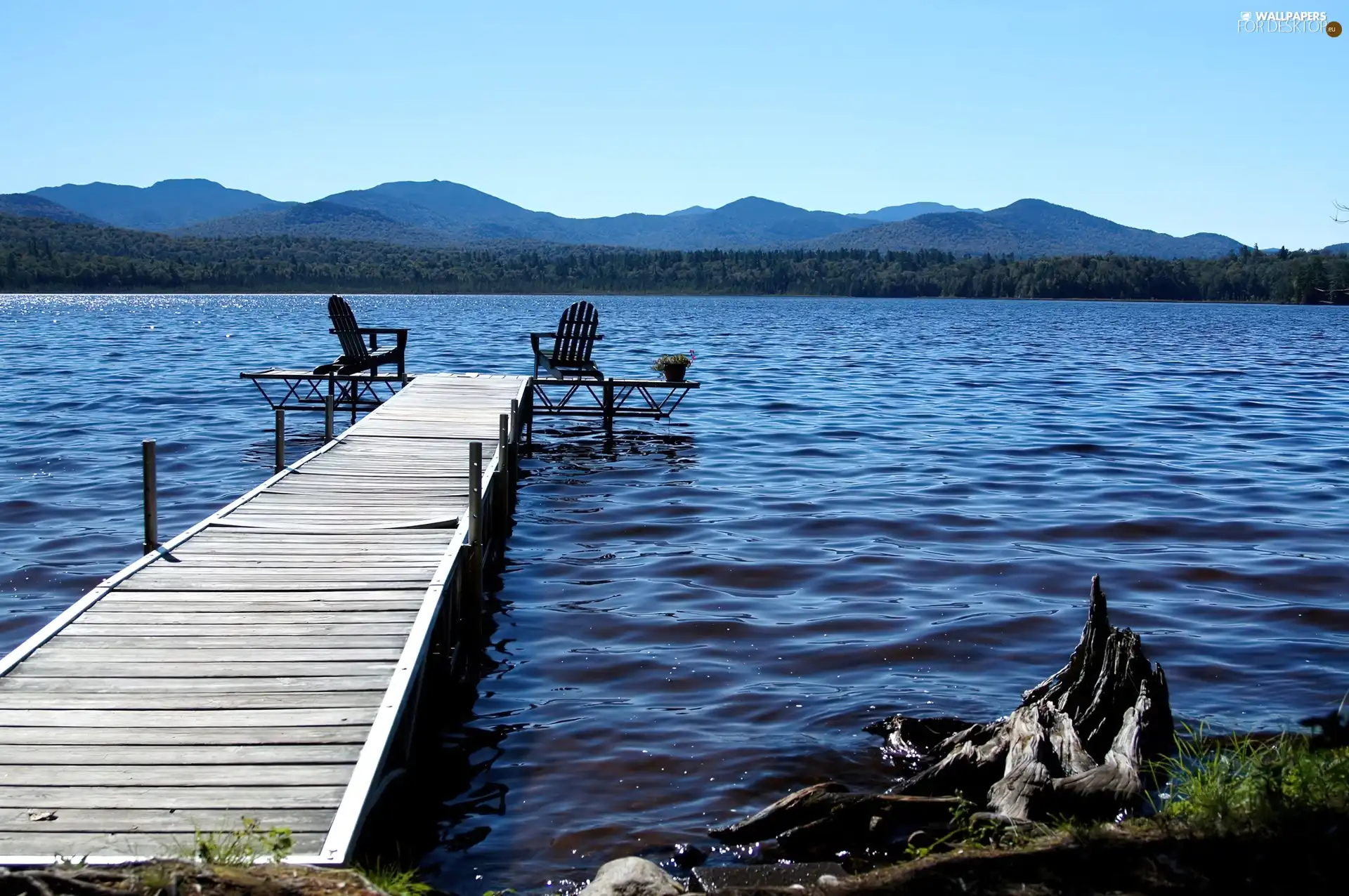 Oseetah, Adirondack, Mountains, lake, Platform