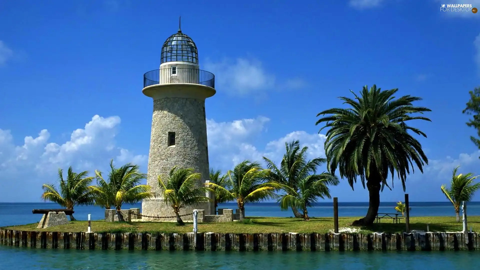 Floryda, maritime, Palms, Lighthouse