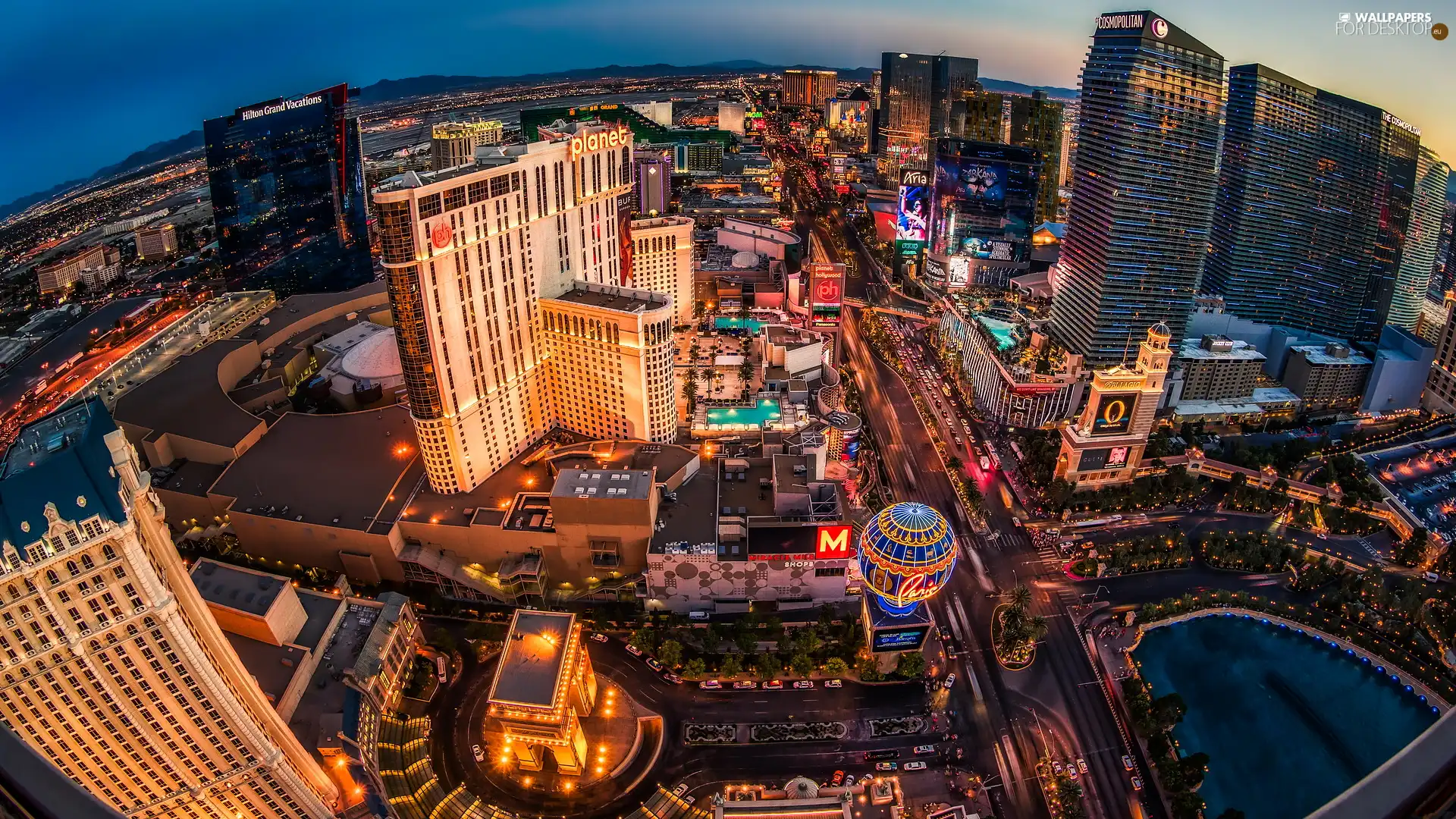 clouds, casino, town, skyscrapers, Las Vegas, panorama, Nevada