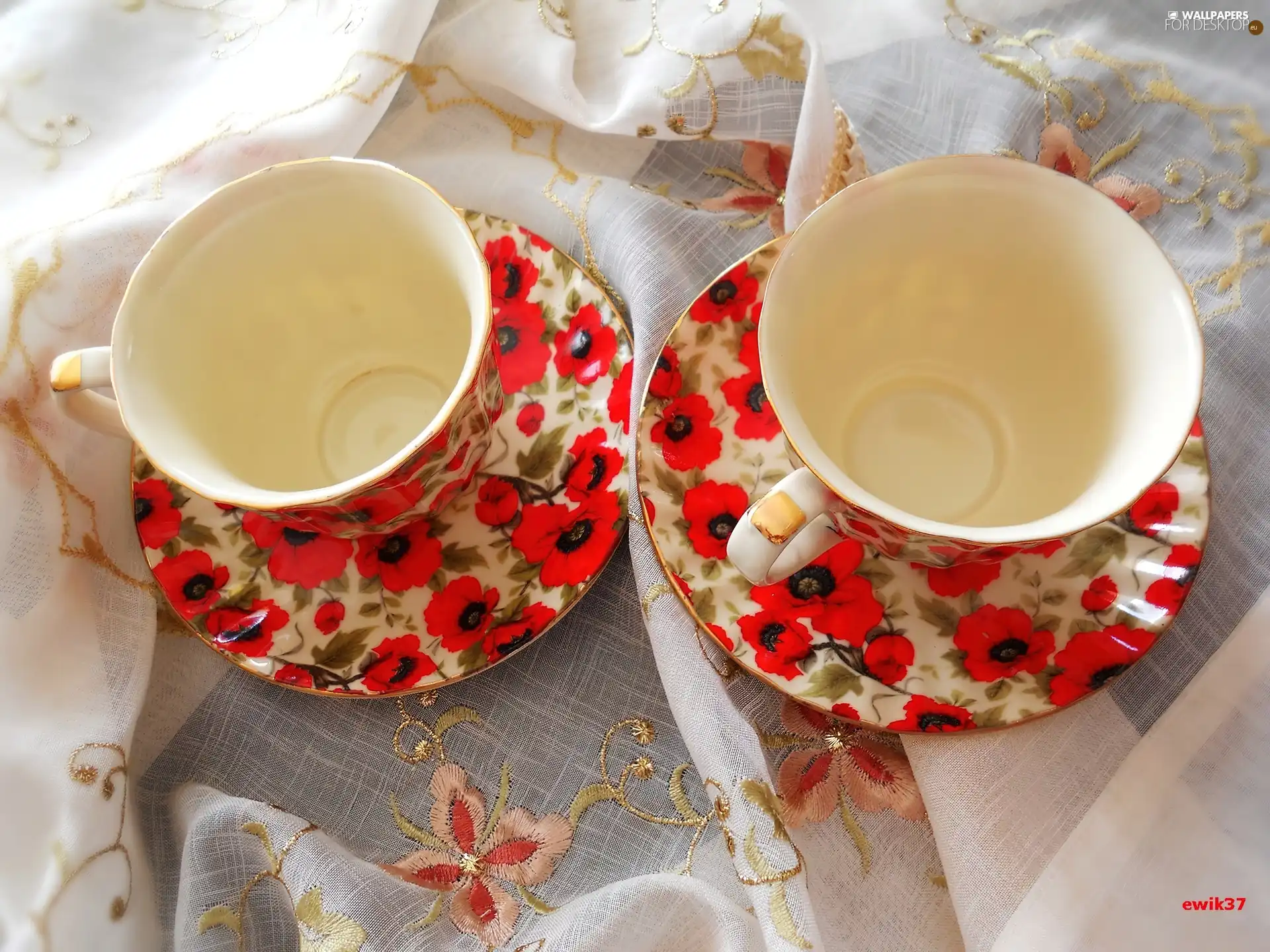 papavers, cups, china