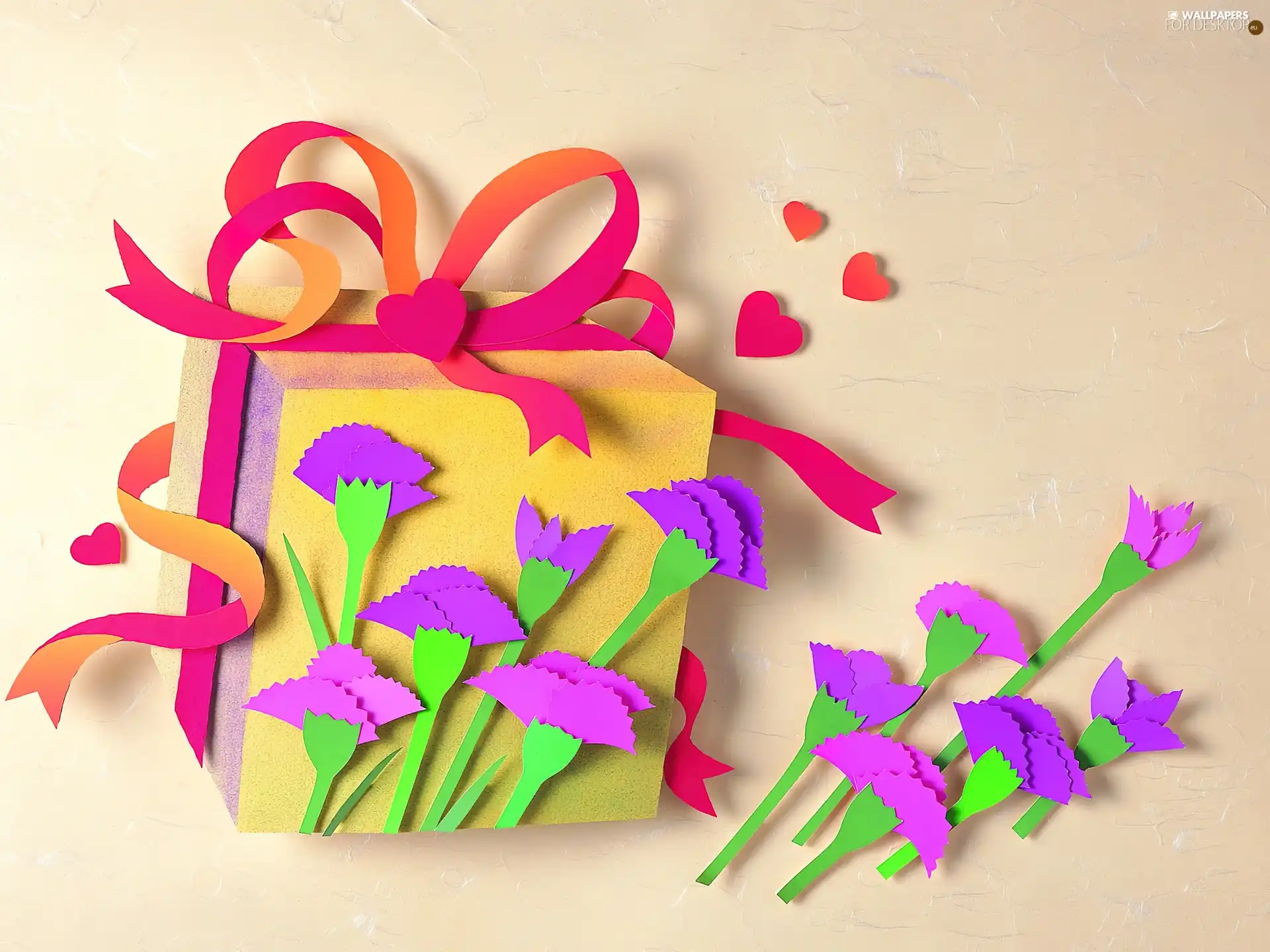 Flowers, Present, Papier Art, cloves