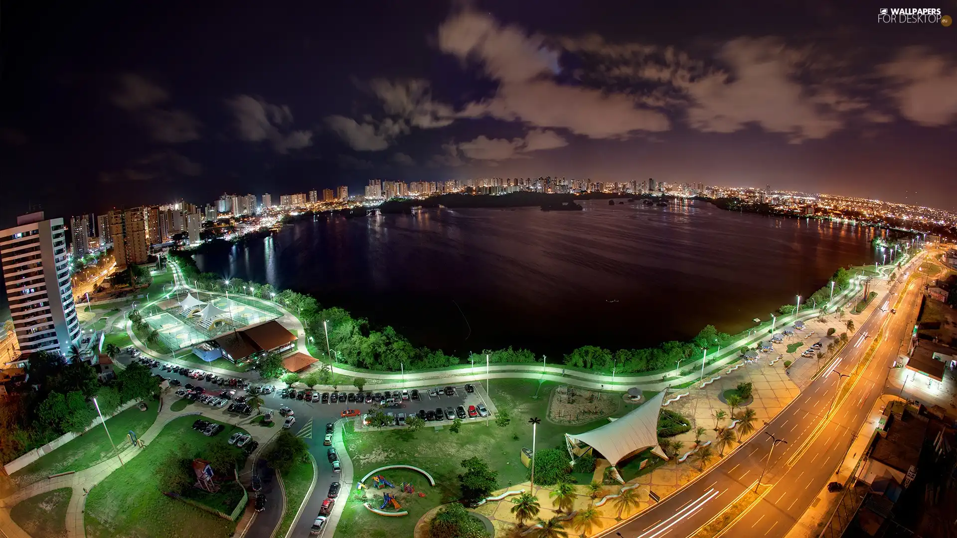 Brazil, City at Night, Park