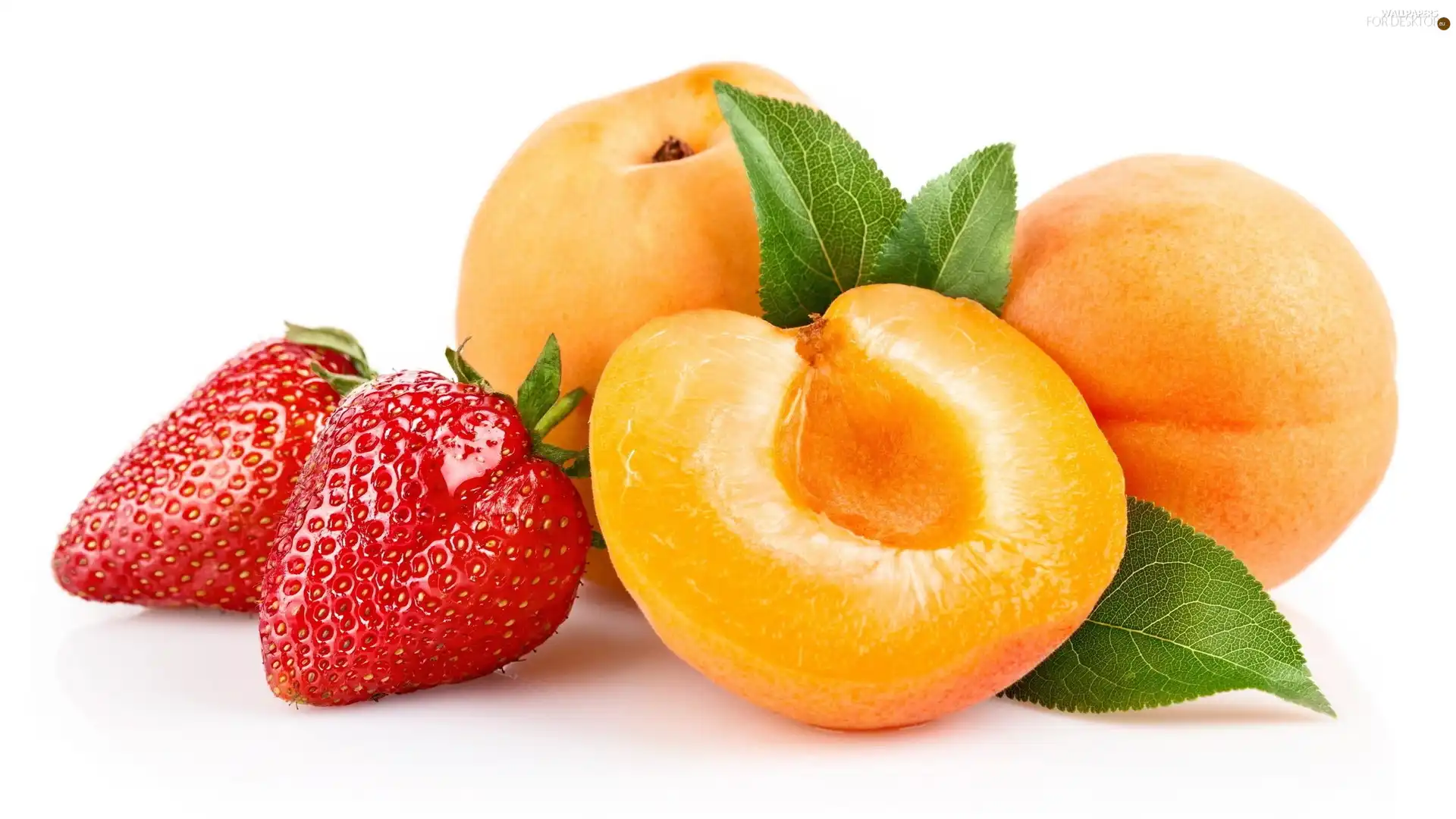 peaches, Fruits, strawberries