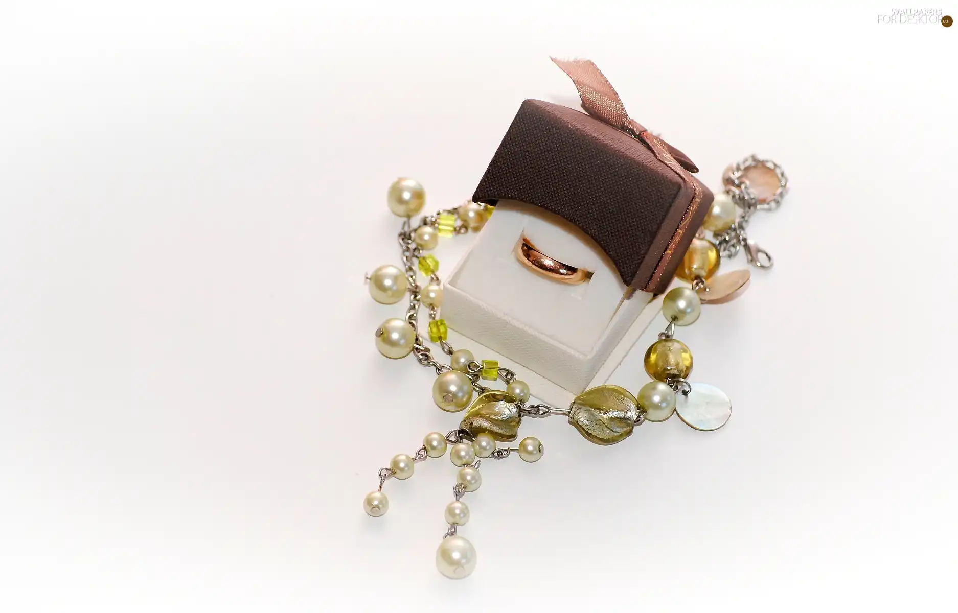 ring, beads, Pearl, box